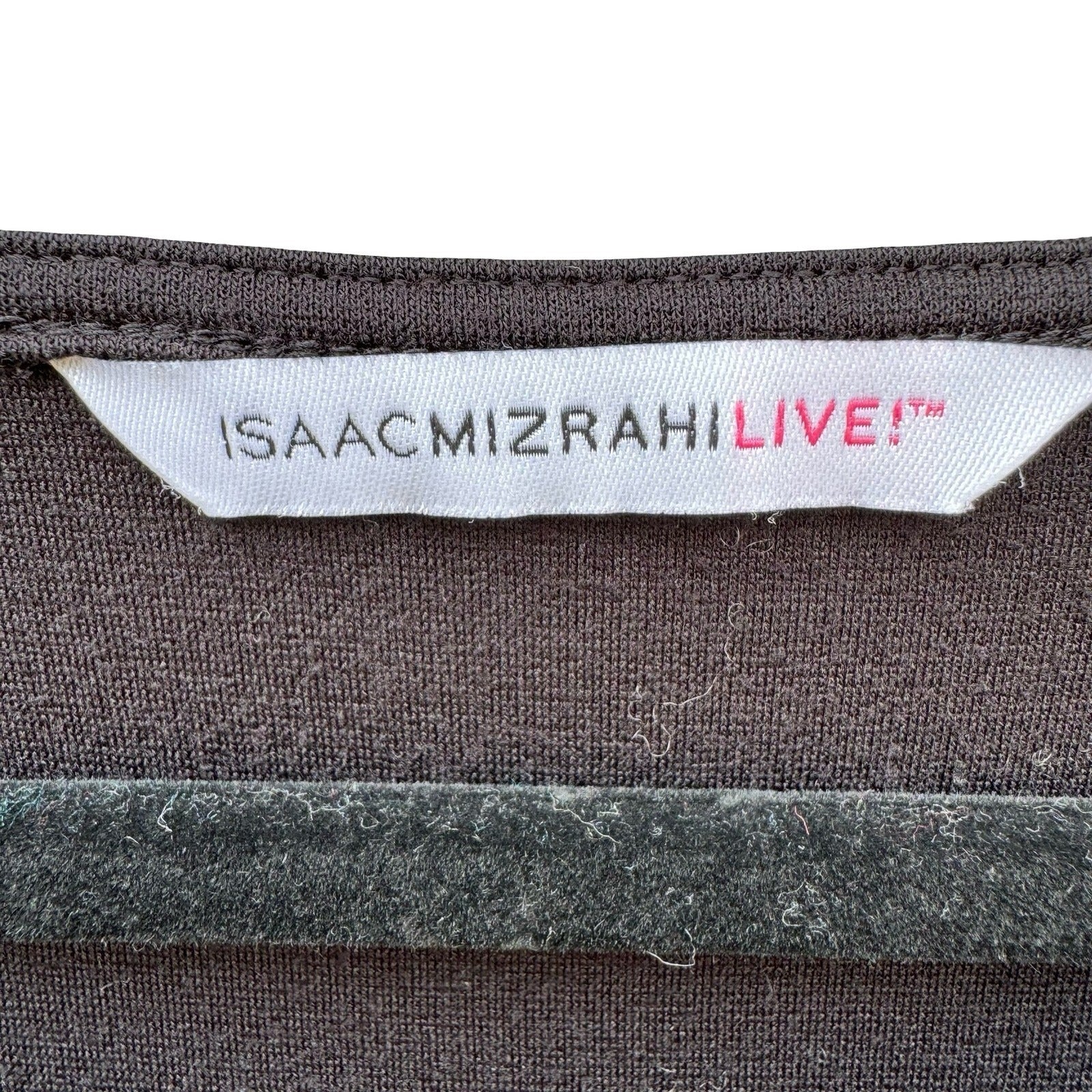 Isaac Mizrahi Live Womens Black Peplum Top 3/4 Sleeve Double Layer Tulip Hem L