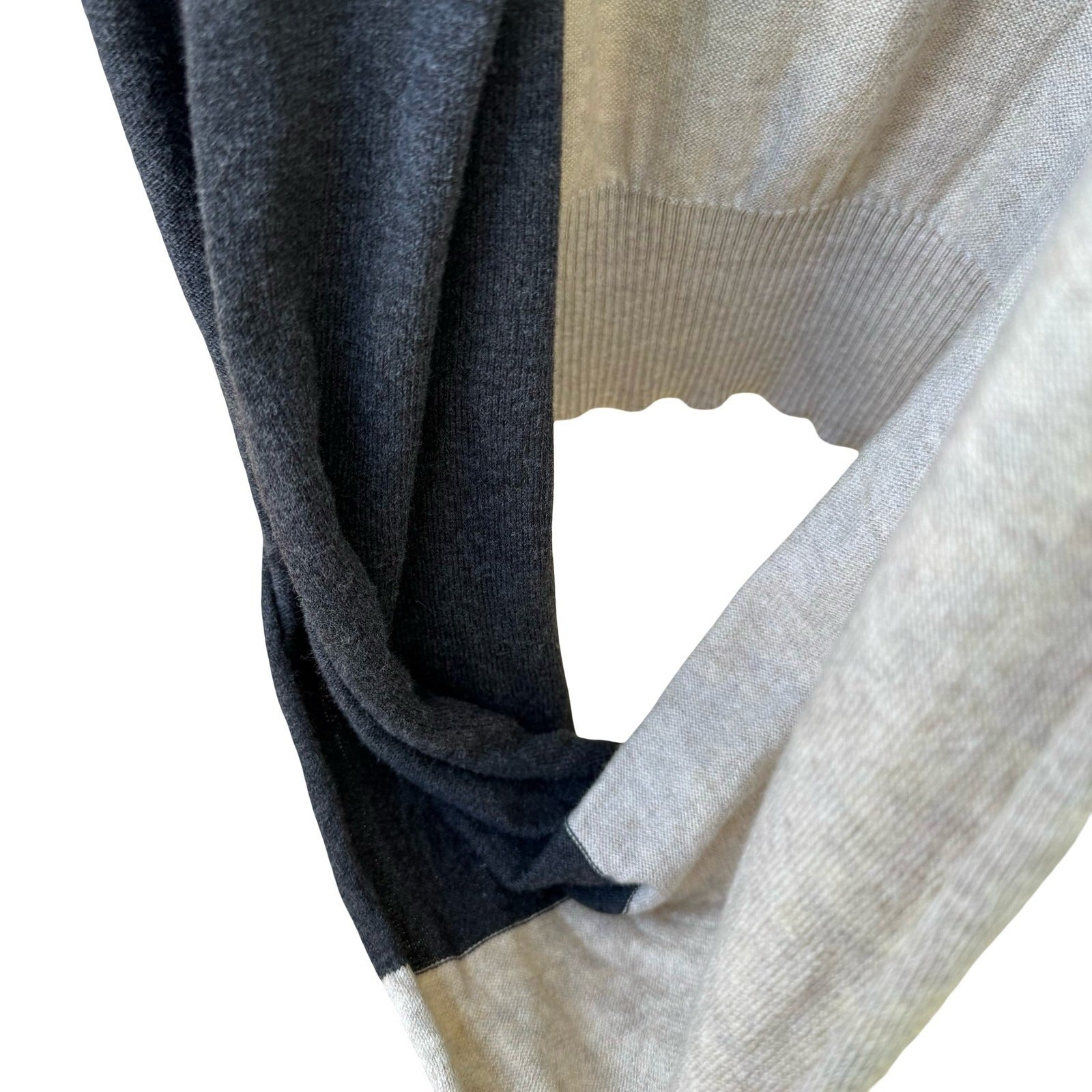 MSSP Max Studio Minimalist Layering Lagenlook Striped Draped Infinity Sweater XS