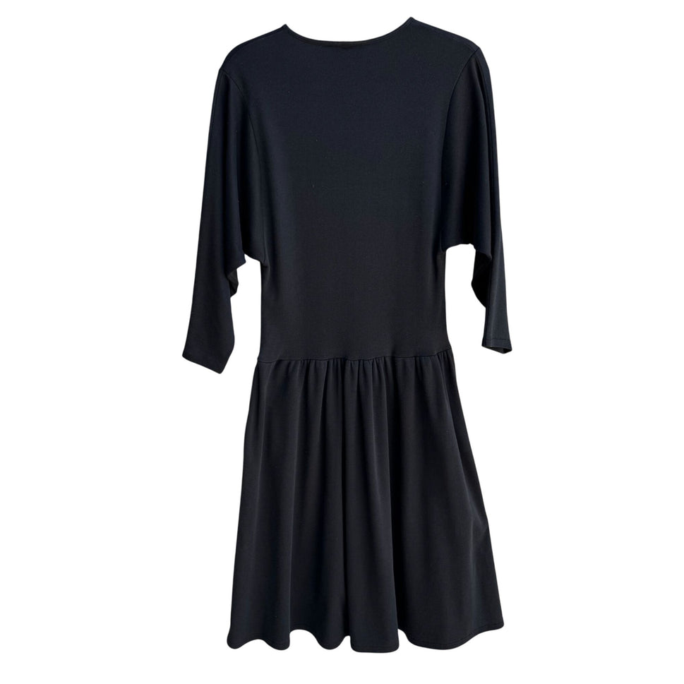 Saint Germain Vintage Womens Black Batwing Dolman 3/4 Sleeve A Line Dress M