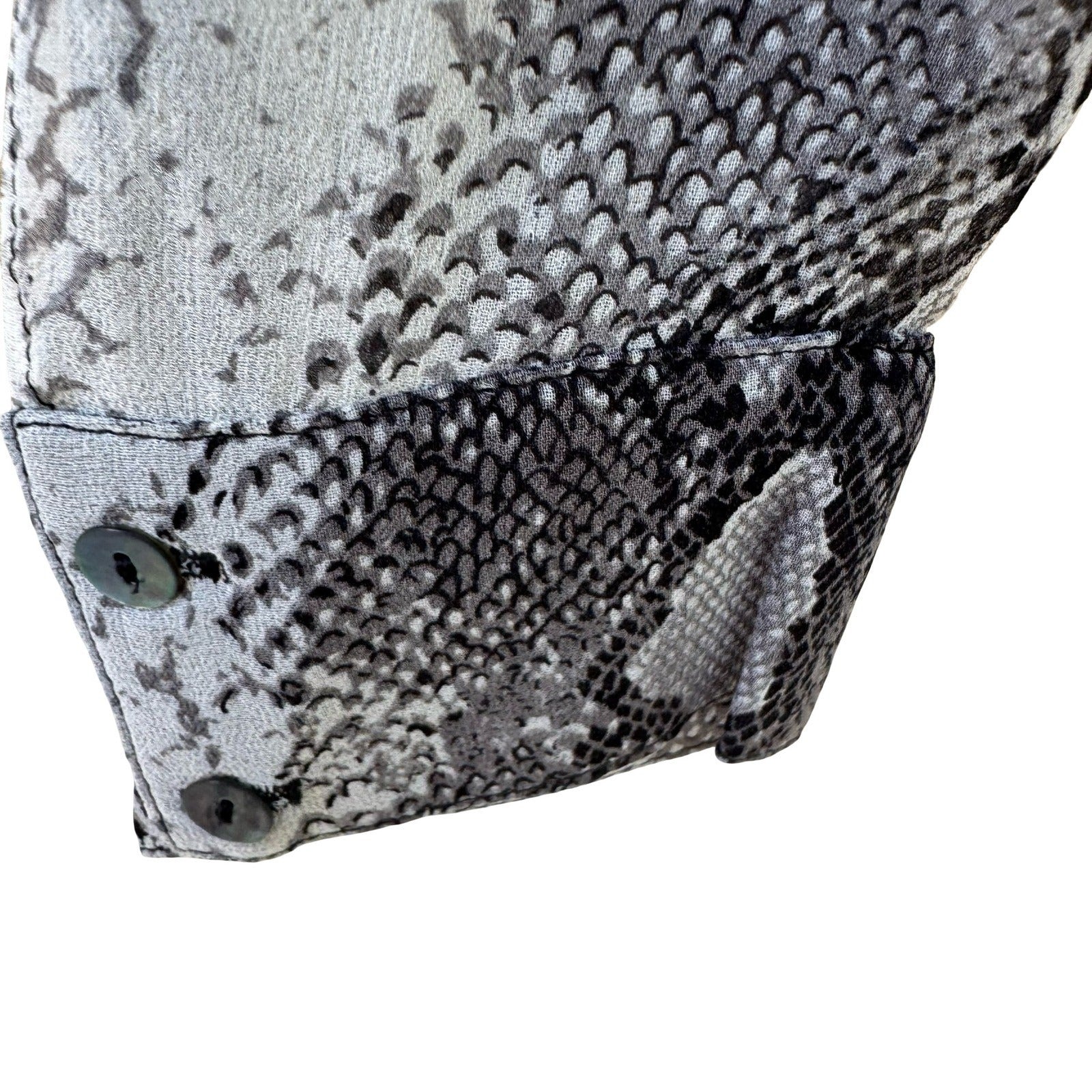 Laundry Shelli Segal Y2K Silk Snakeskin Print Tie Neck Blouse Mob Wife Indie 6