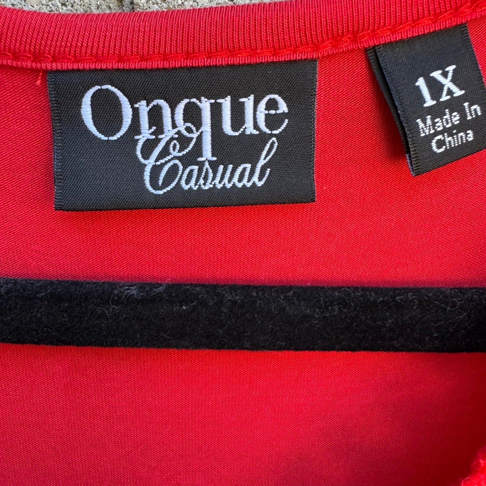 Onque Casual Nautical Sailor Girl Lace Up Grommet V-Neck Tunic Tomato Red 1X NWT
