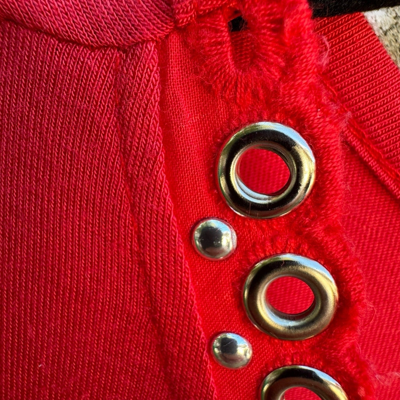 Onque Casual Nautical Sailor Girl Lace Up Grommet V-Neck Tunic Tomato Red 1X NWT