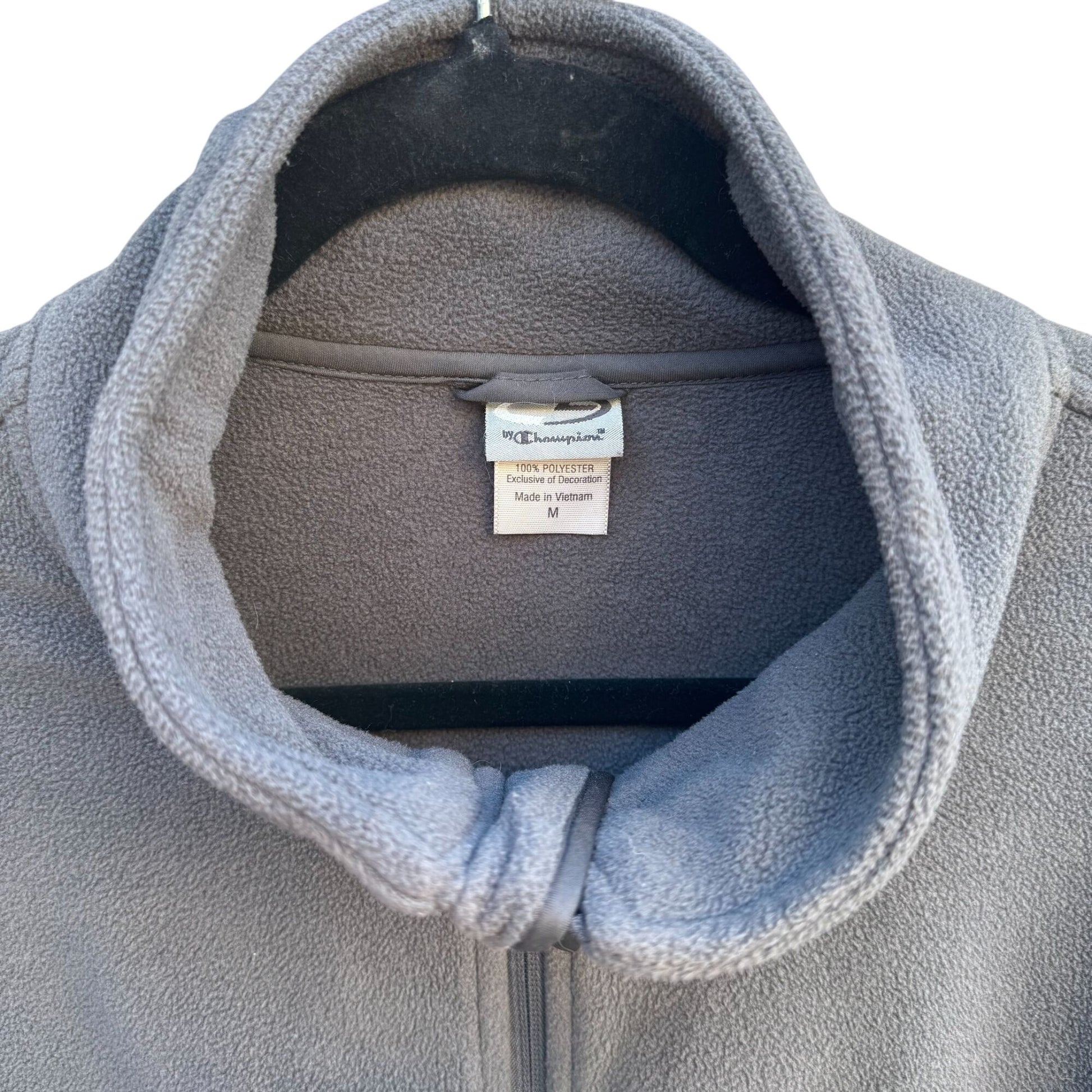 Champion Mens Gray Full-Zip Fleece High Collar Jacket Size M Athlesure Outdoor