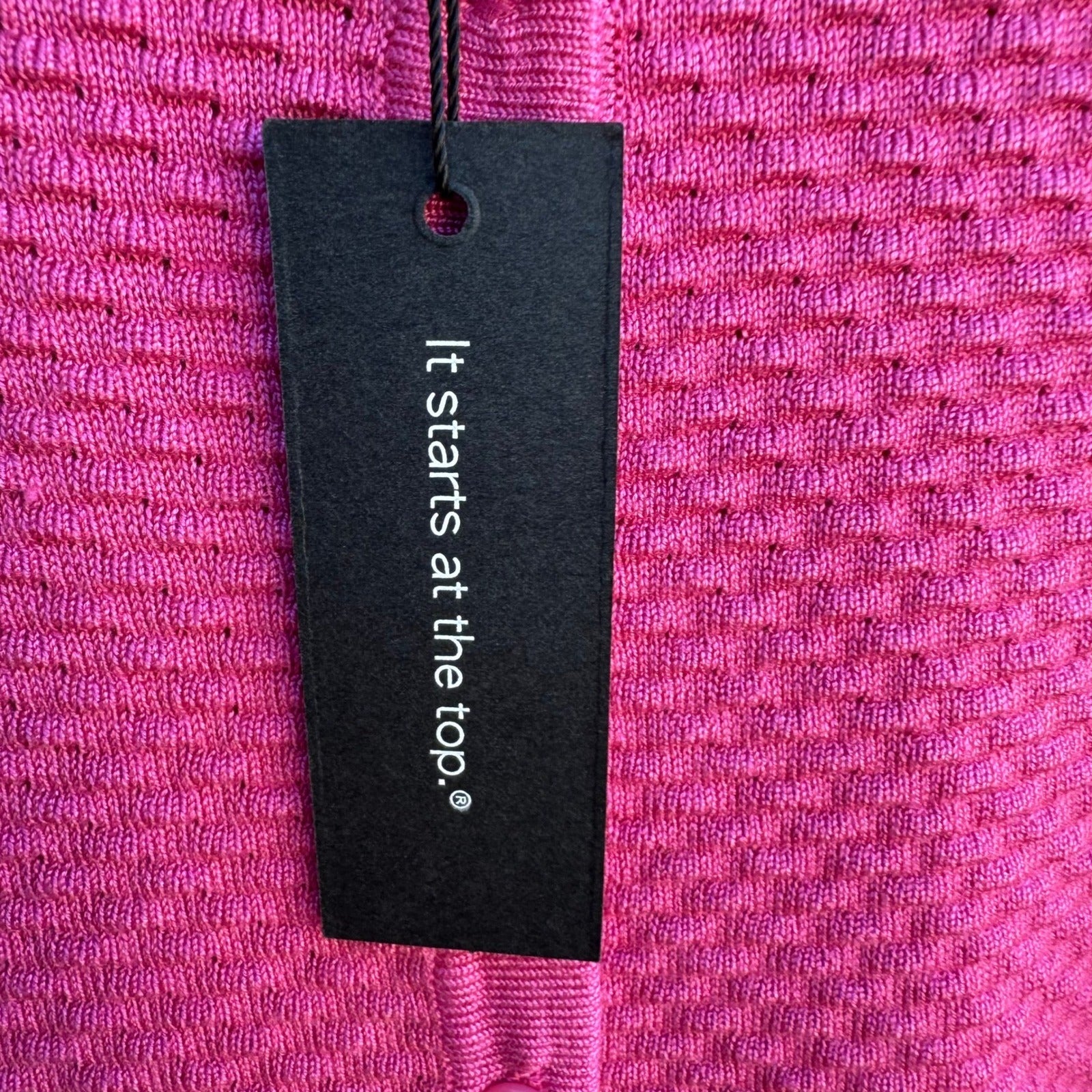 Cable & Gauge Barbiecore Textured Knit Button Front Cardigan Sweater Pink L NWT