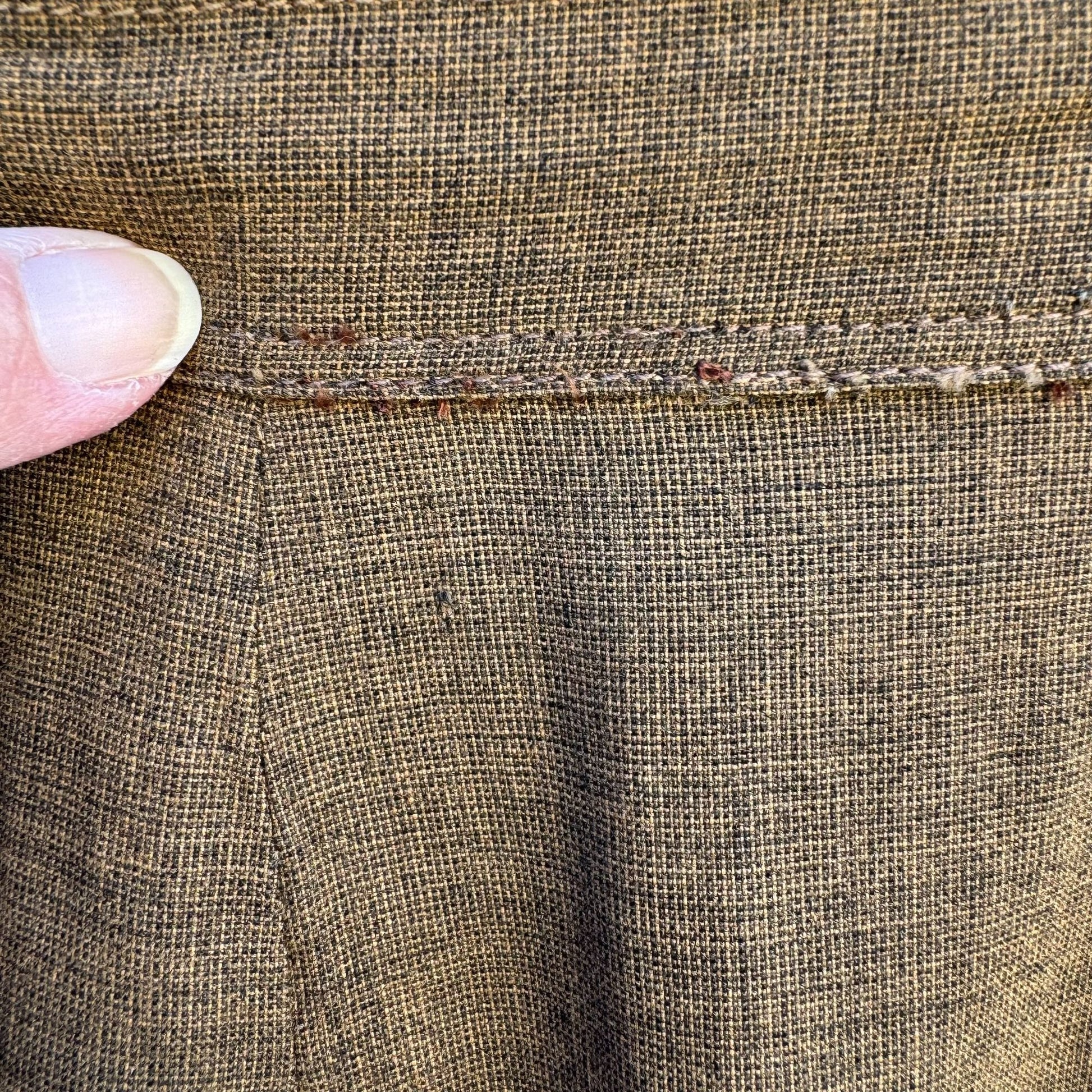 Weathervane Handmacher Vintage 50s 60s Brown Womens Button Jacket Skirt Suit Set