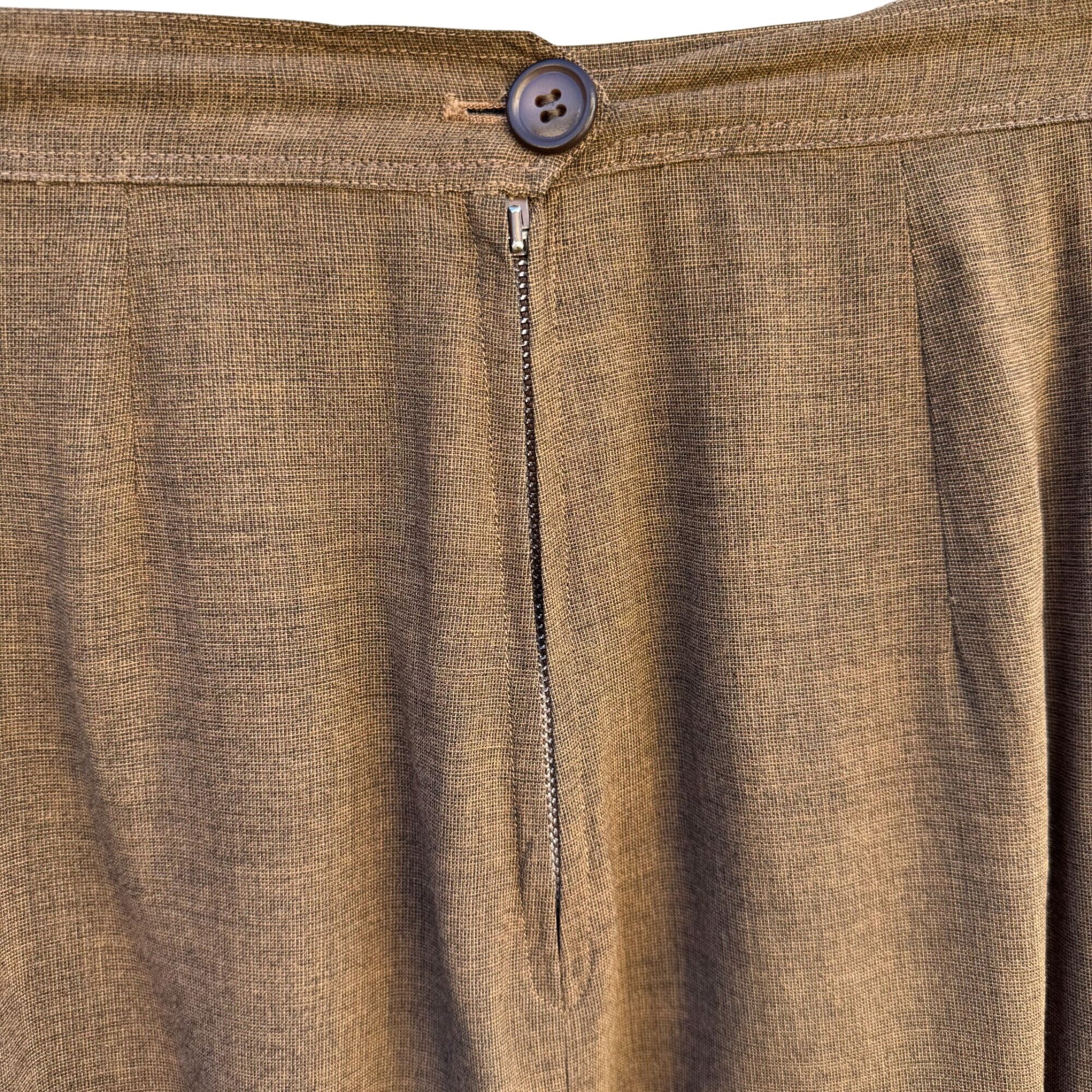 Weathervane Handmacher Vintage 50s 60s Brown Womens Button Jacket Skirt Suit Set