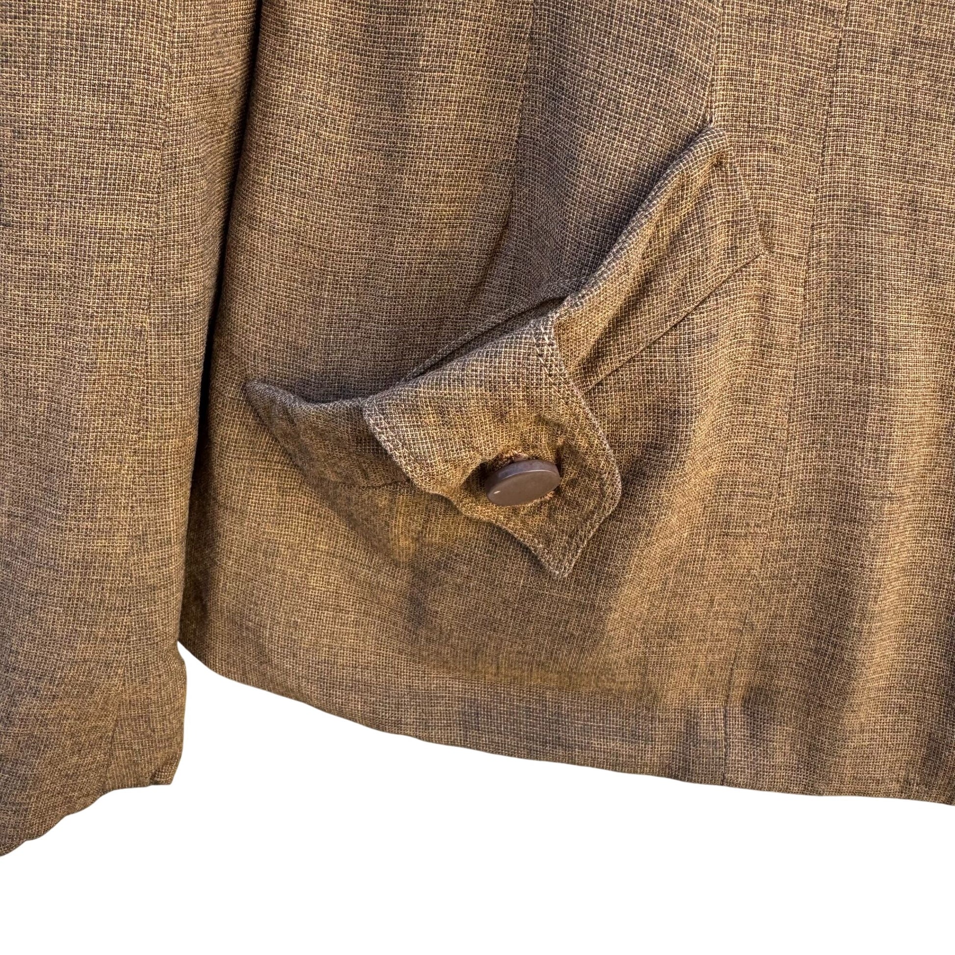 Weathervane Handmacher Vintage 50s 60s Brown Womens Button Jacket Skirt Suit Set