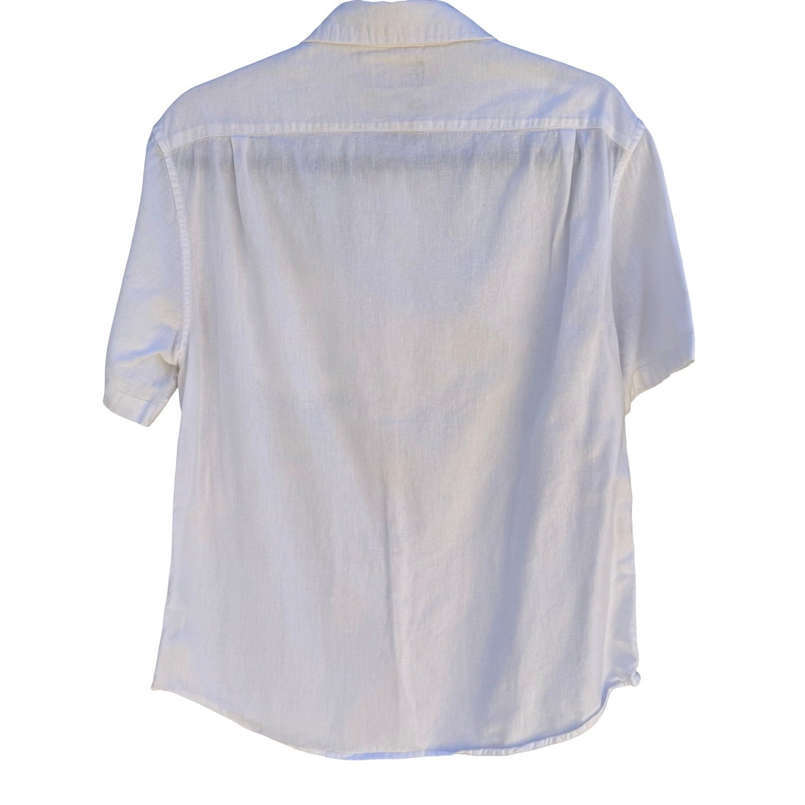 Jachs New York Linen Blend Coastal Minimalist Shirt Mens M White Resort Preppy