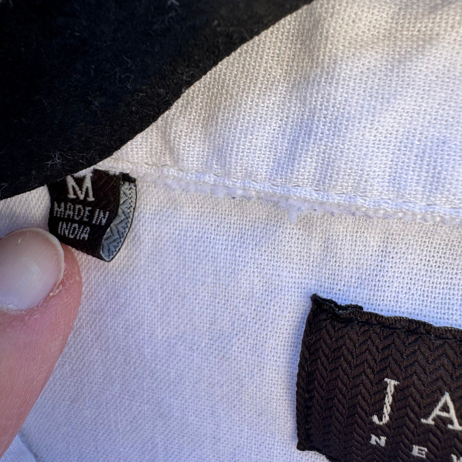 Jachs New York Linen Blend Coastal Minimalist Shirt Mens M White Resort Preppy