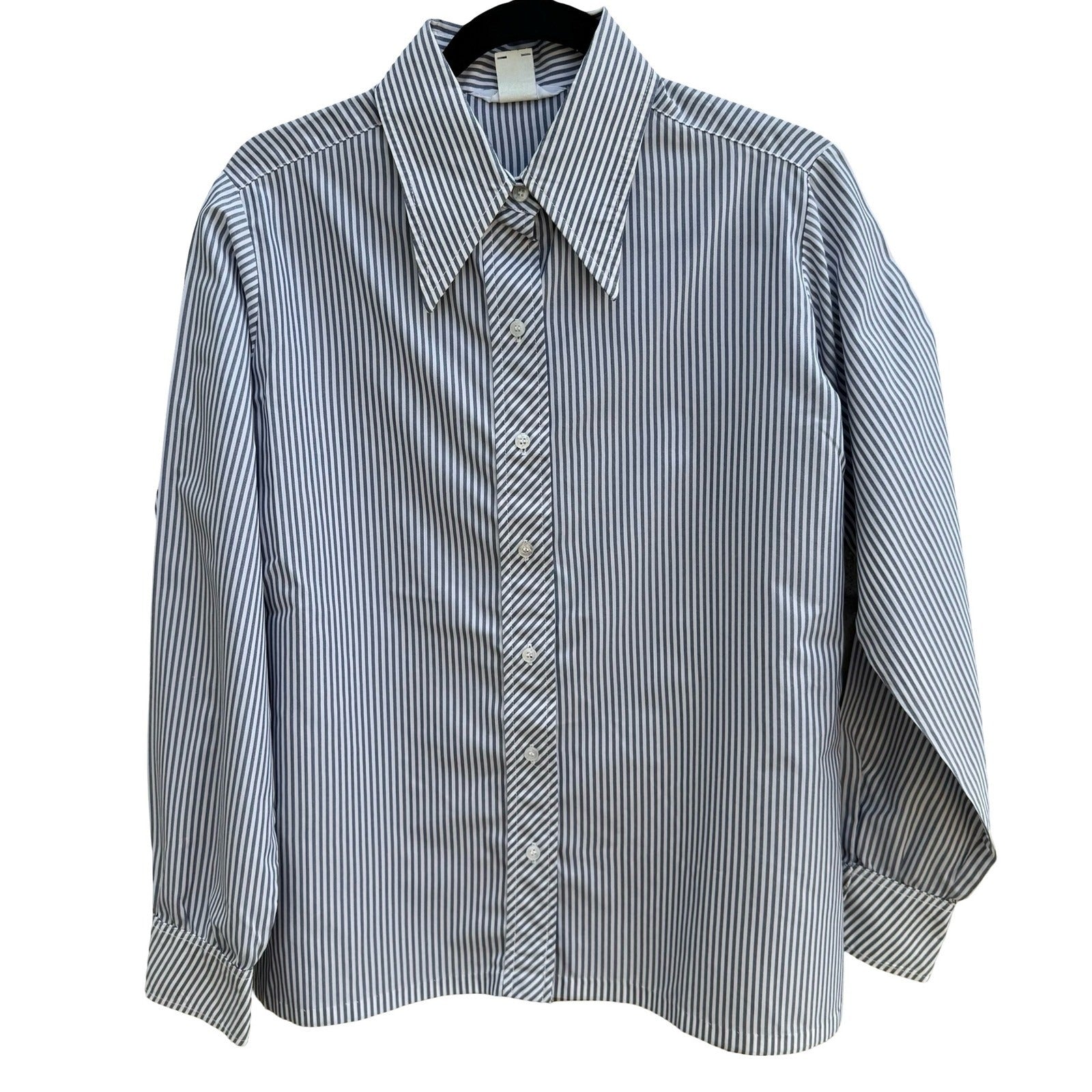 It's Gaylord Vintage 70s Dagger Collar Striped Disco Nautical Preppy Shirt 16