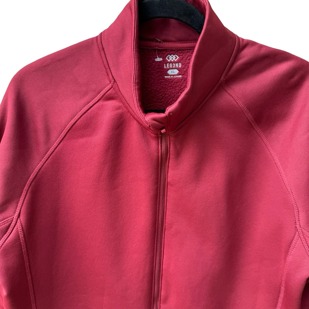 LEG3ND Gorpcore Athleiseure Zip Fleece Lined Thumbhole Active Jacket Burgundy XL