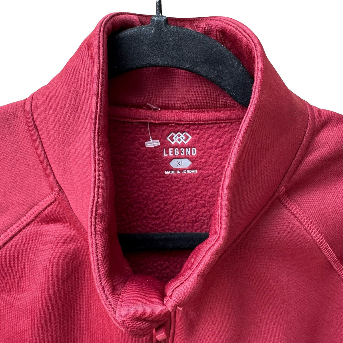 LEG3ND Gorpcore Athleiseure Zip Fleece Lined Thumbhole Active Jacket Burgundy XL