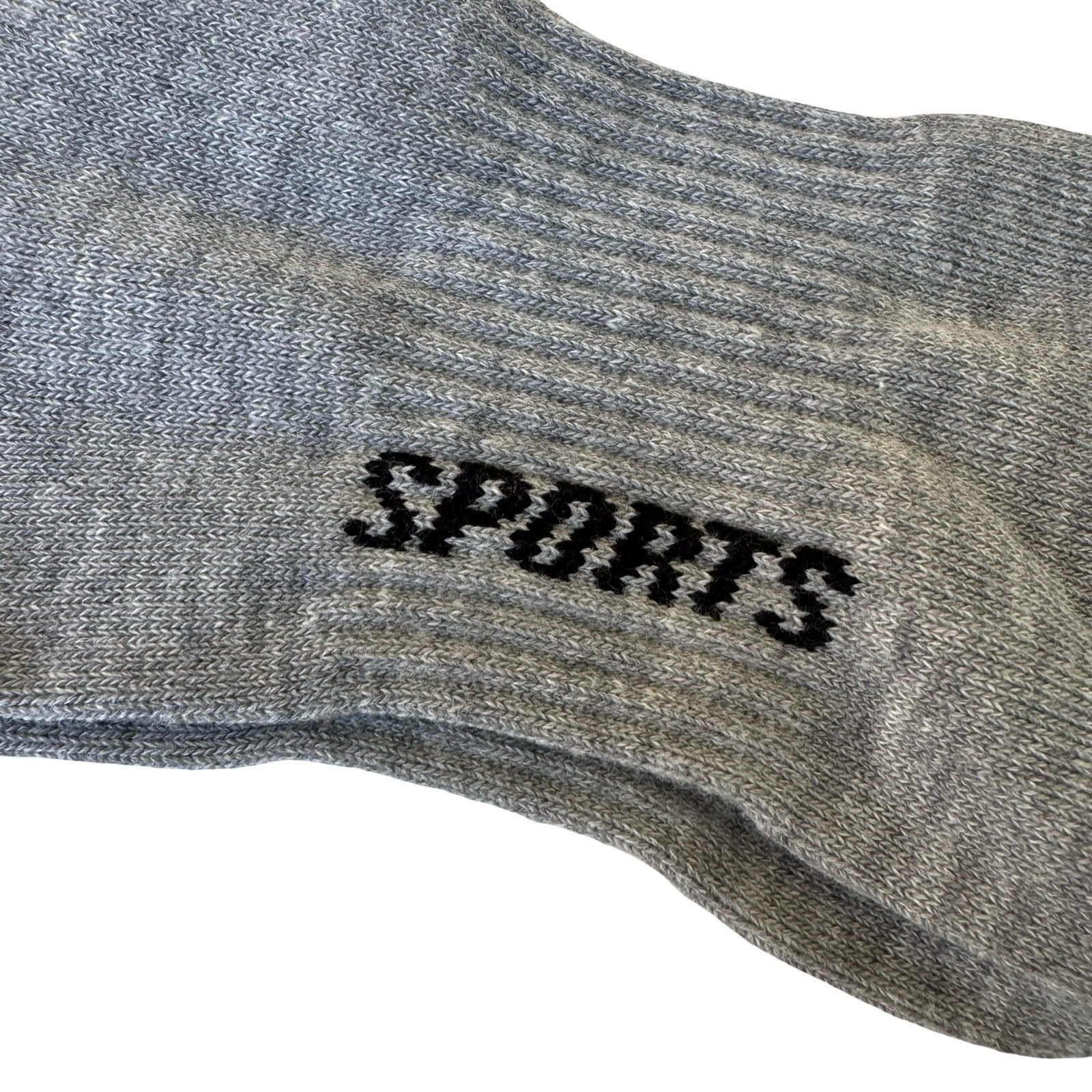 New York Yankees Grey Athletic Crew Socks Interlocking Logo Sports Graphic NEW