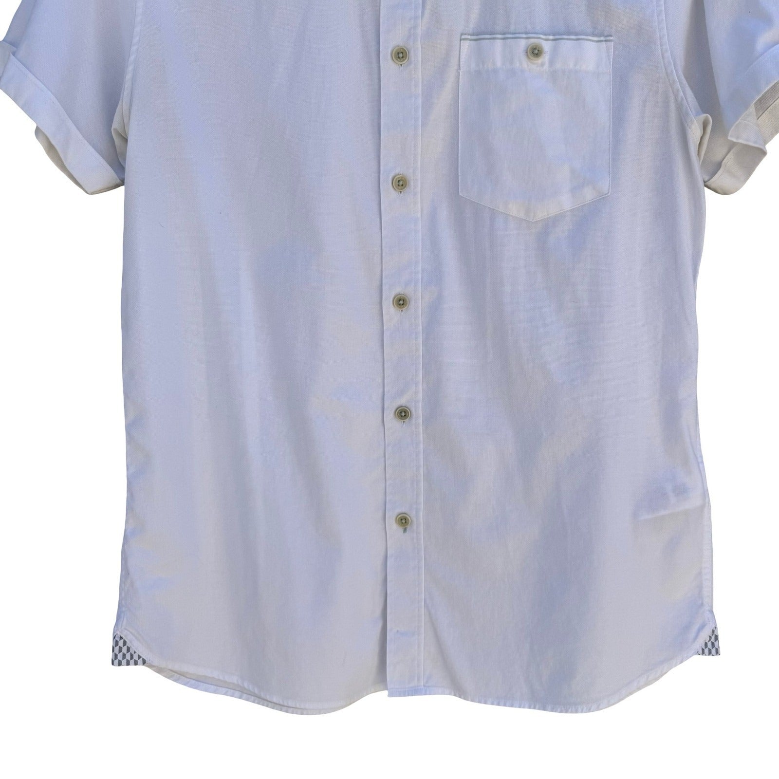 Ted Baker London Mens S Wallabi White Button Down Shirt Minimalist Preppy Summer