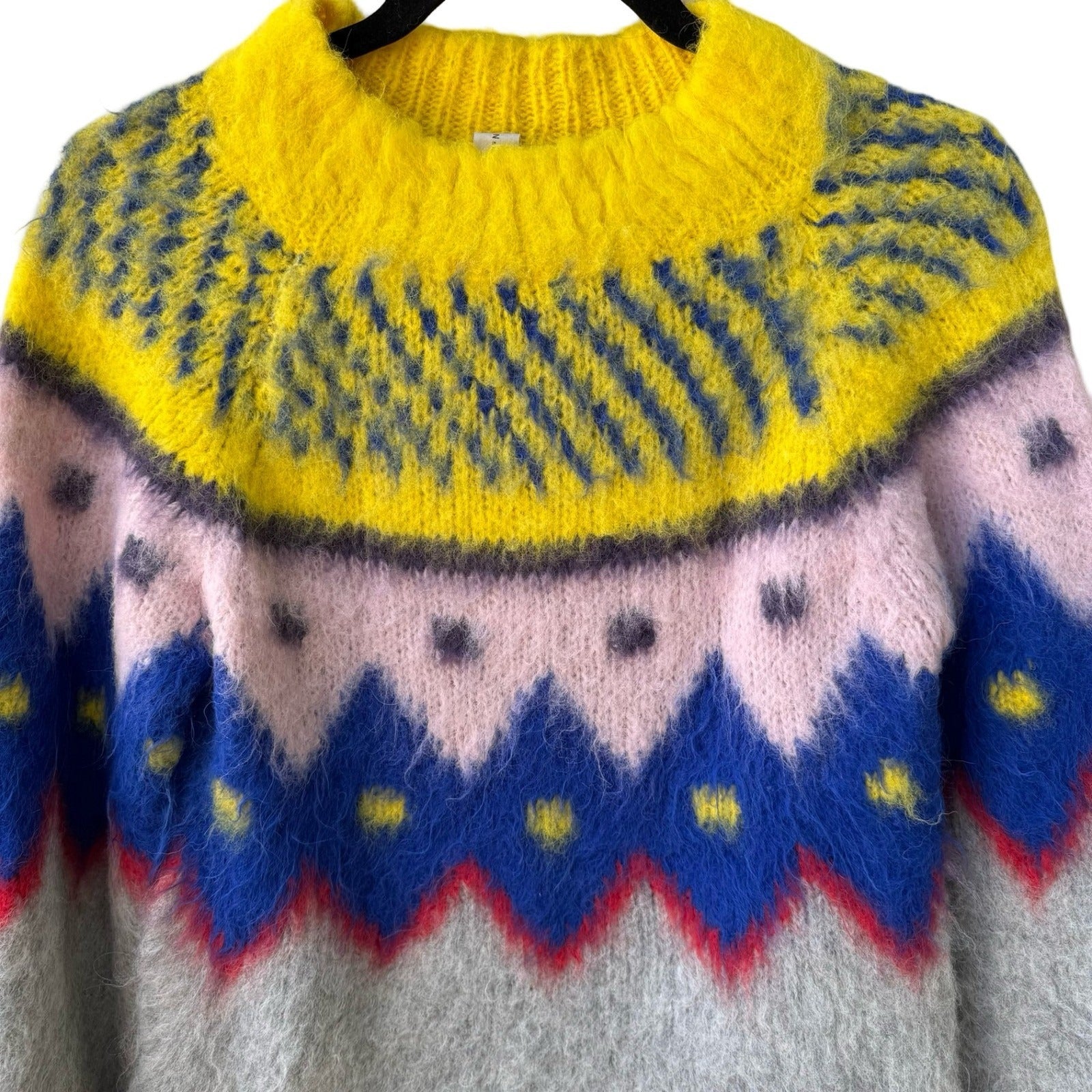 Gudrun & Gudrun Handknit Faroe Islands Mohair Nordic Scandi Fair Isle Sweater M