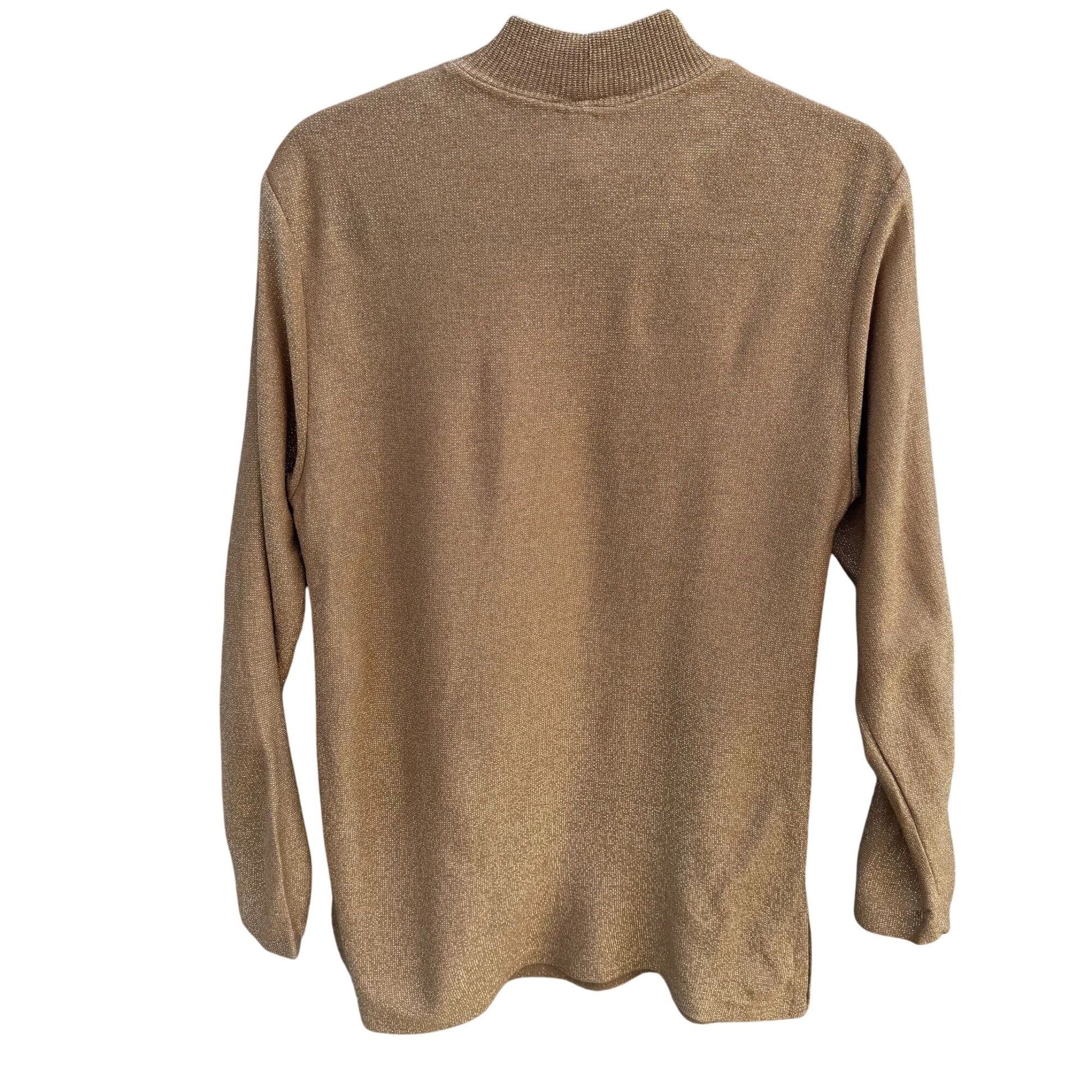 Cervelle Vintage Womens Glam Gold Metallic Long Sleeve Mock Neck Party Sweater S