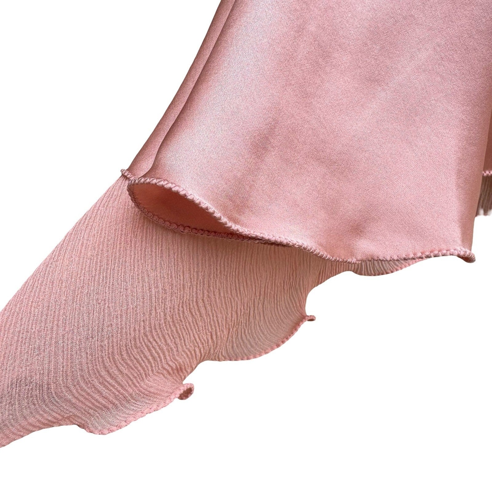BGN First Y2K 100% Silk Coquette Ruffle Asymmetric Hem Fairy Slip Dress 4 NEW