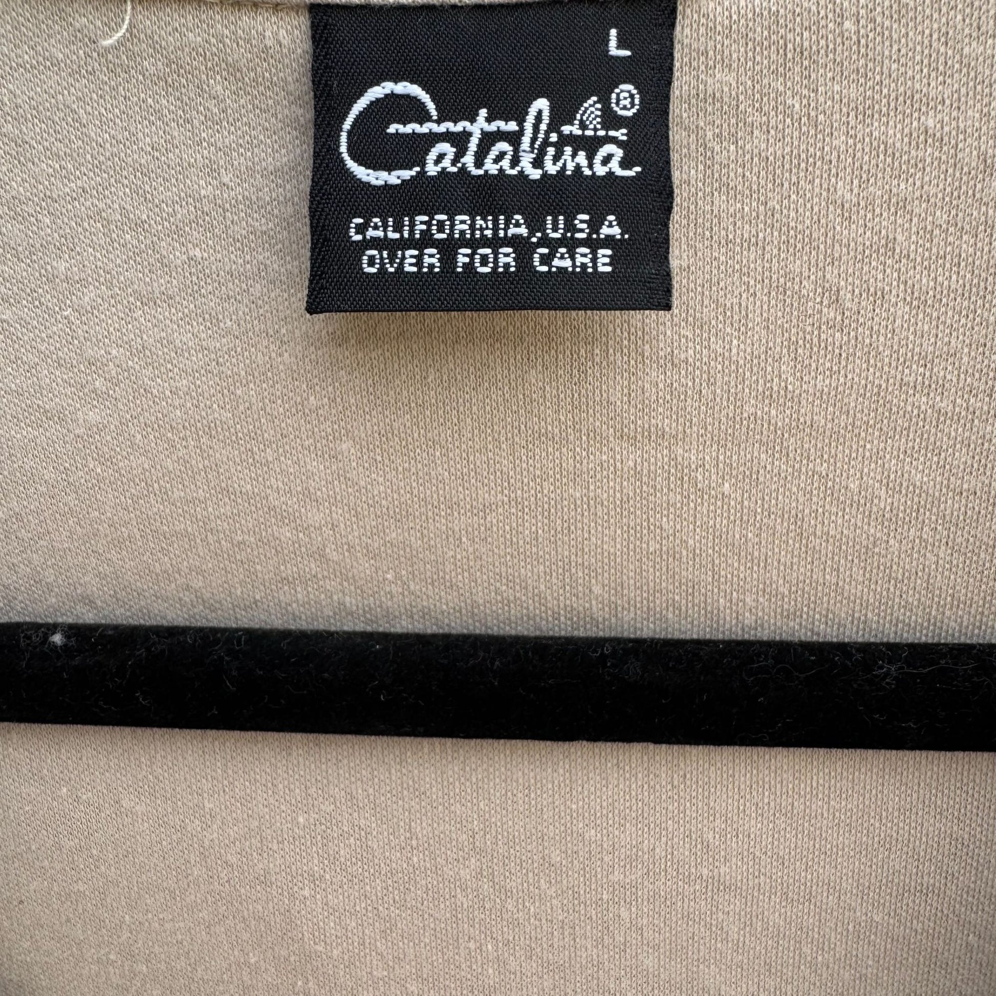 Catalina Vintage 60s 70s Womens Tan Sailor Collar Sleeveless Nautical Shirt L