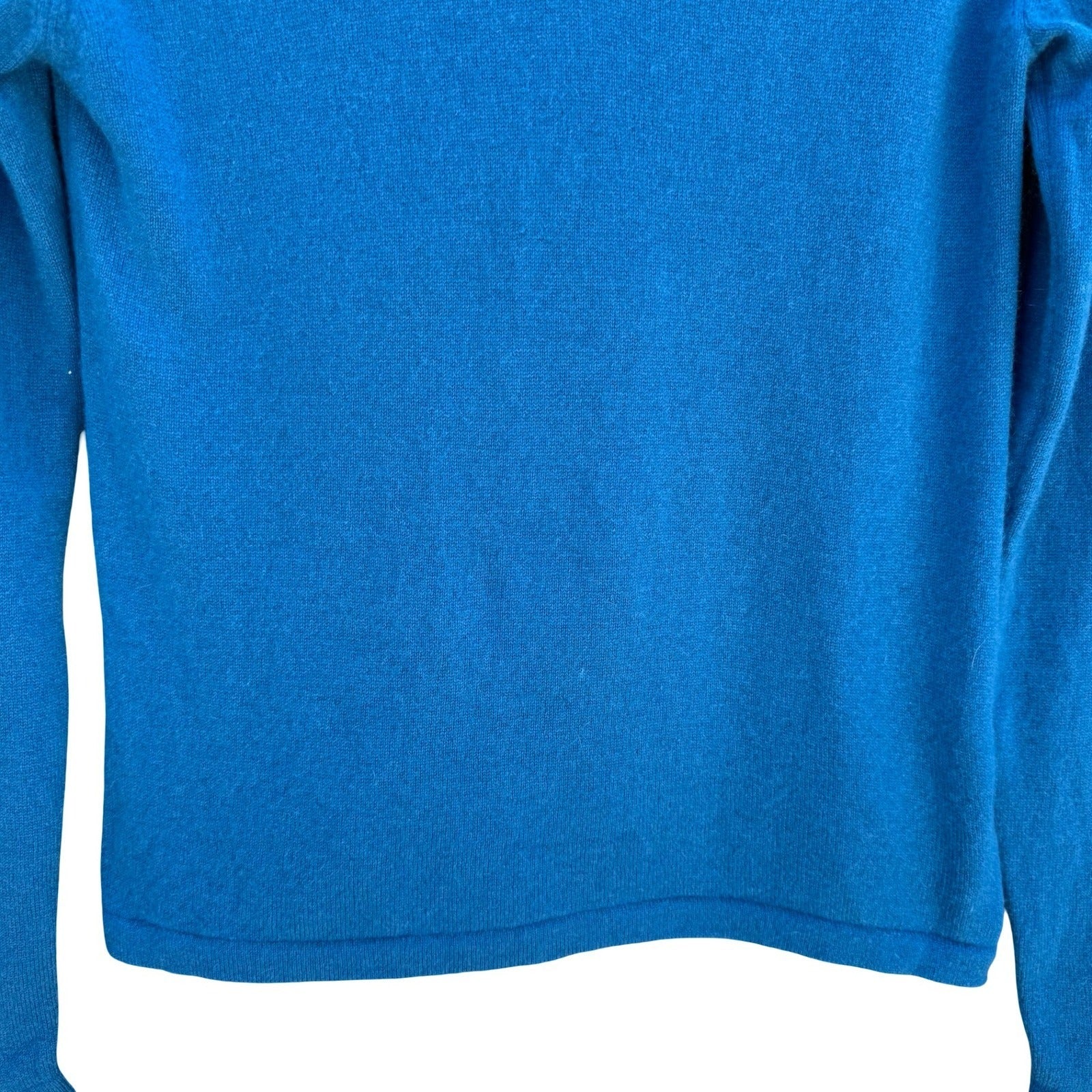 Red Hot Cashmere V-Neck Sweater Teal Luxury Womens S Minimalist Quiet Luxury