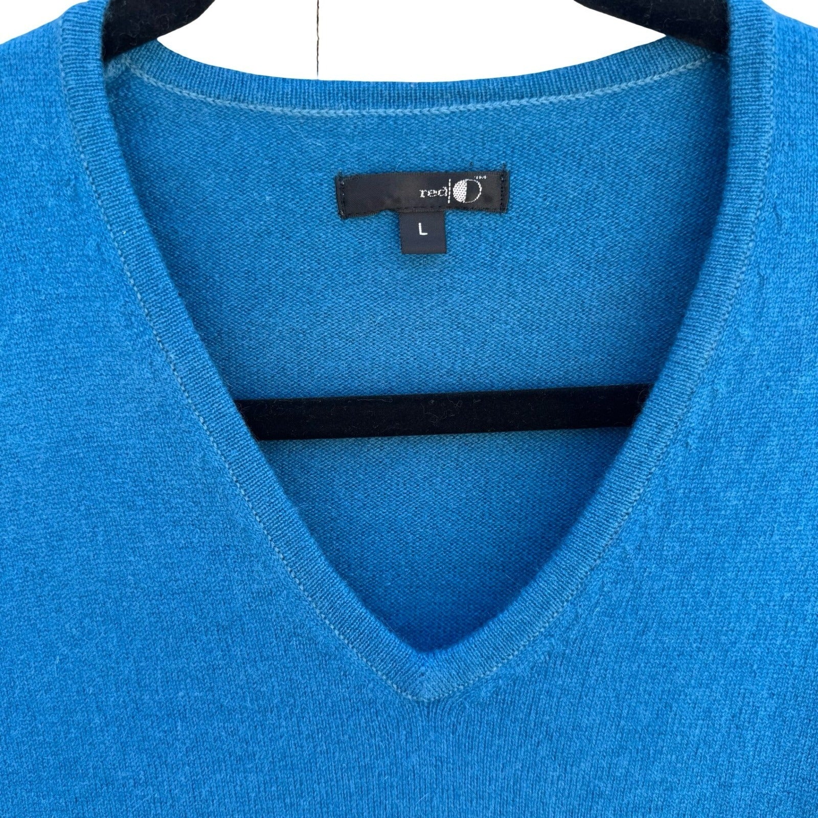 Red Hot Cashmere V-Neck Sweater Teal Luxury Womens S Minimalist Quiet Luxury