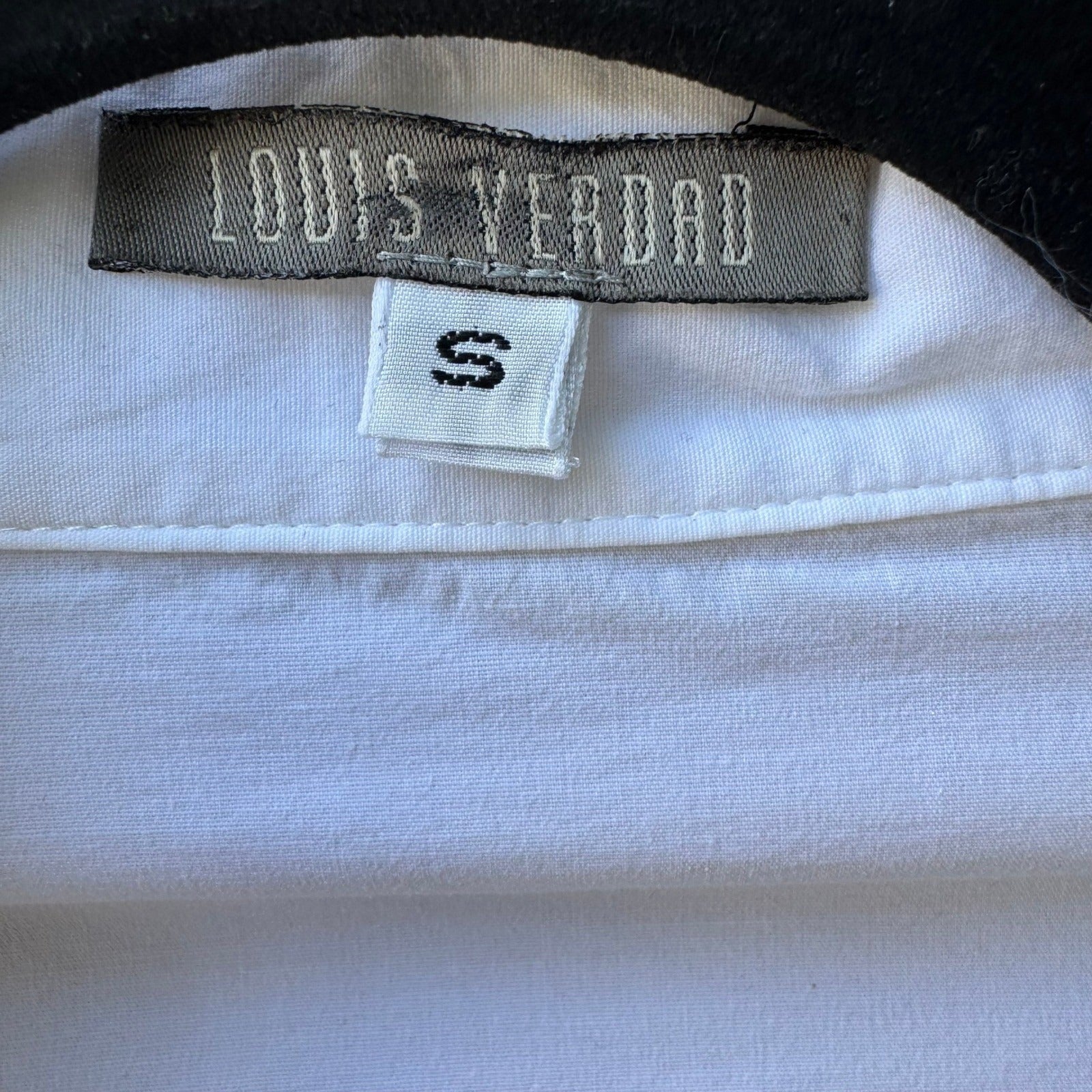 Louis Verdad Y2K Minimalist Tailored Preppy Chic Cotton Wrap Shirt Tie Waist S