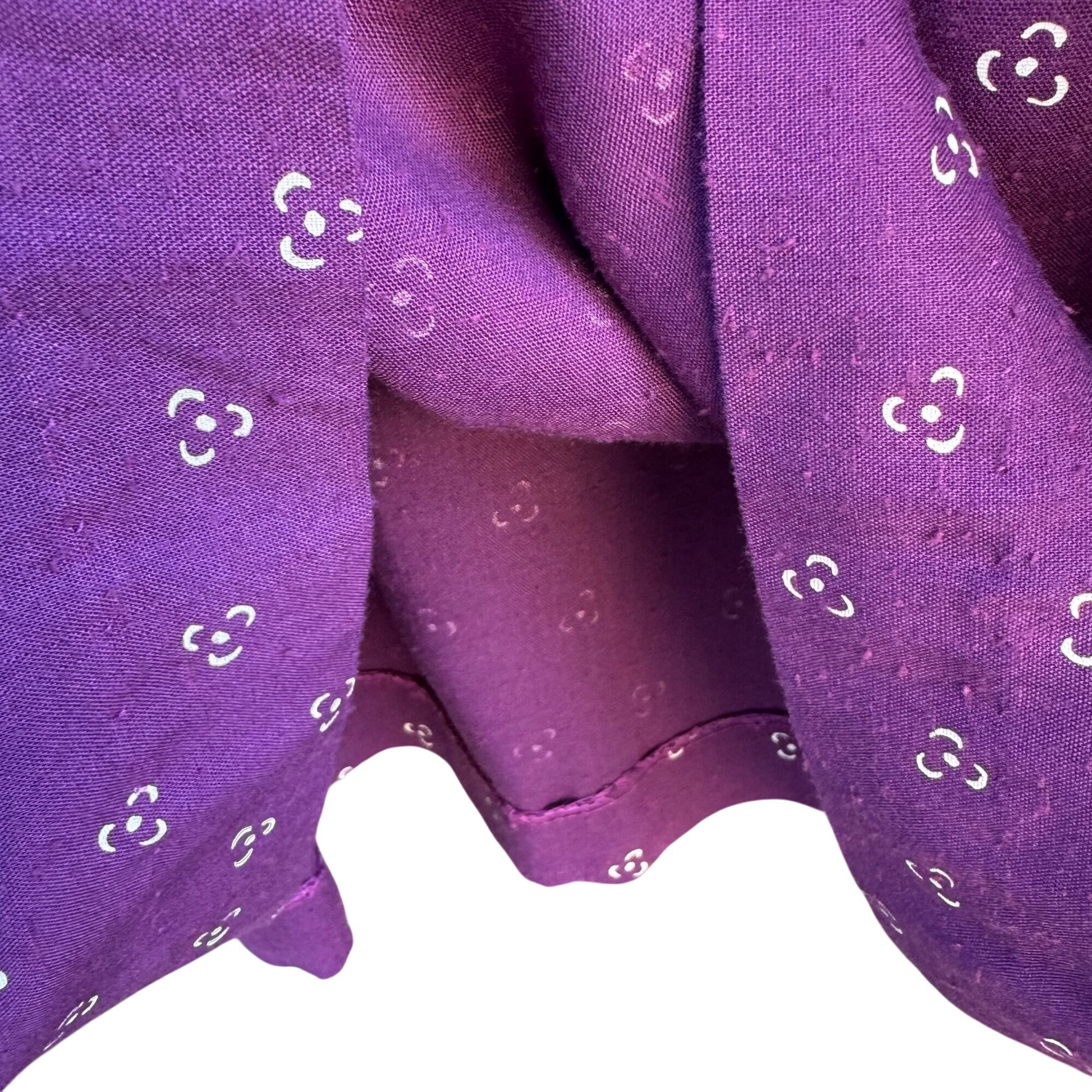 Robbie Bee Vintage Purple Midi Pleated Dress Tie Belt Prairie Floral Cottage L