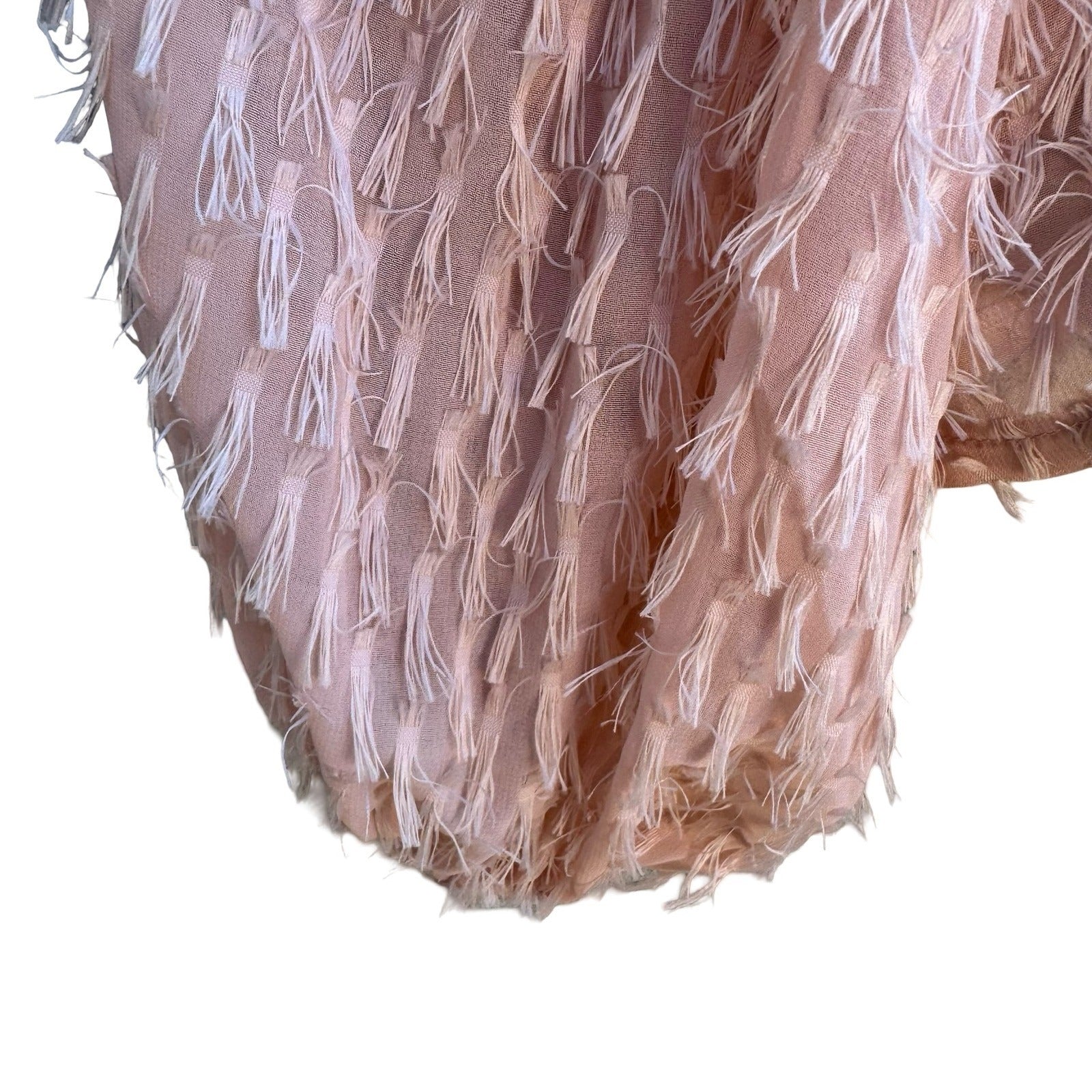 Zara Coquette Sheer Eyelash Fringe Balloon Sleeve Whimsigoth Fairy Blouse Pink M
