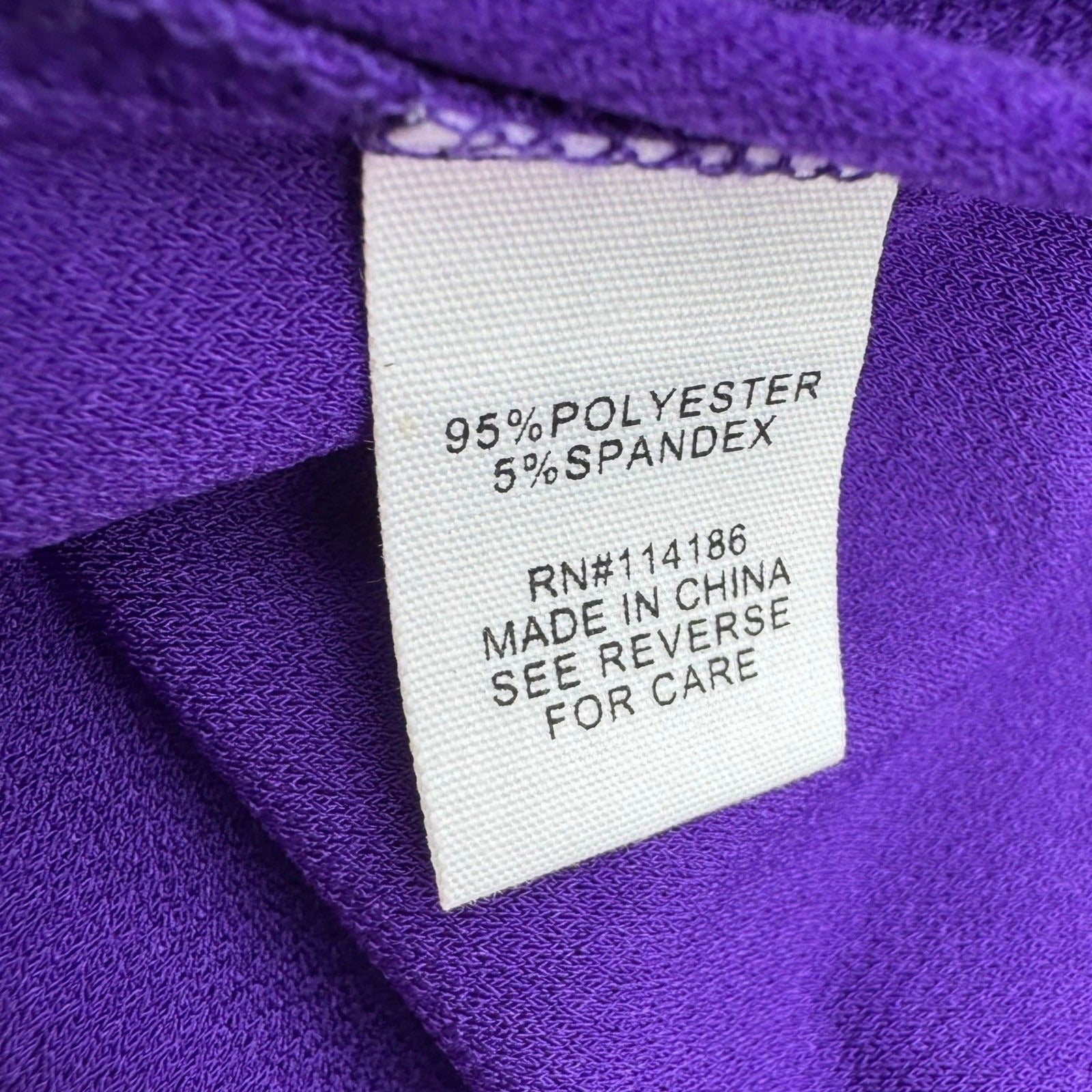 89th + Madison Purple V-Neck Short Sleeve Blouse Toggle Detail Large NEW Office