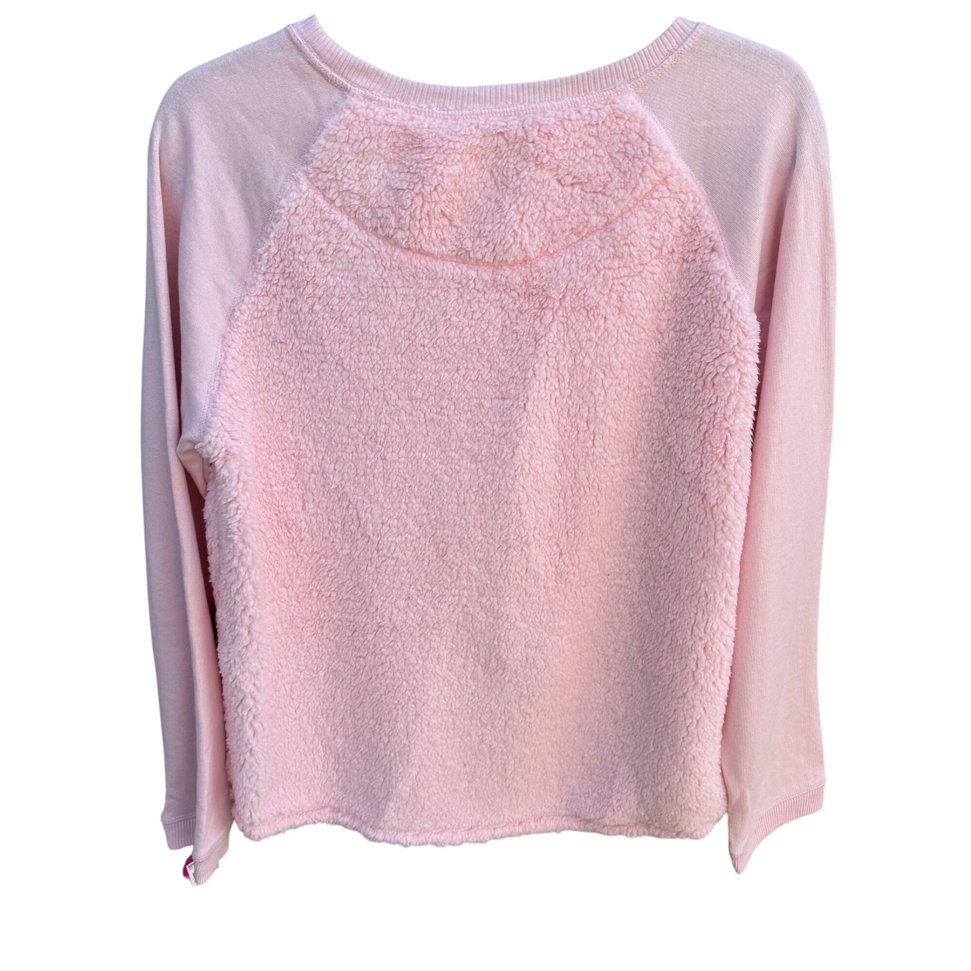 So Cozy Womens Pink Sherpa Pullover Long Sleeve Fleece Sweater Sweatshirt New 20.5