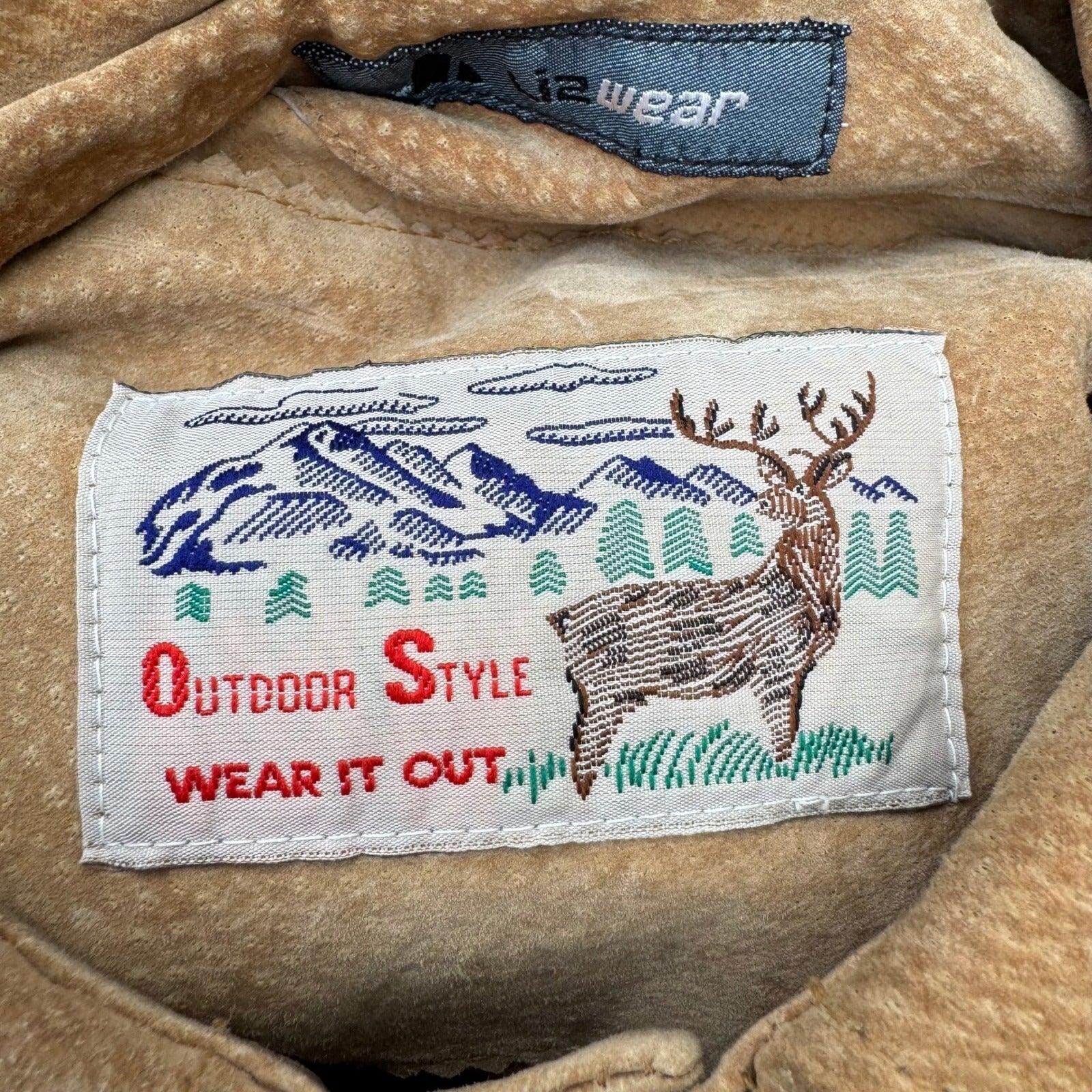 Lizwear Vintage Tan Suede Leather Fringe Western Jacket Womens M Rodeo Festival