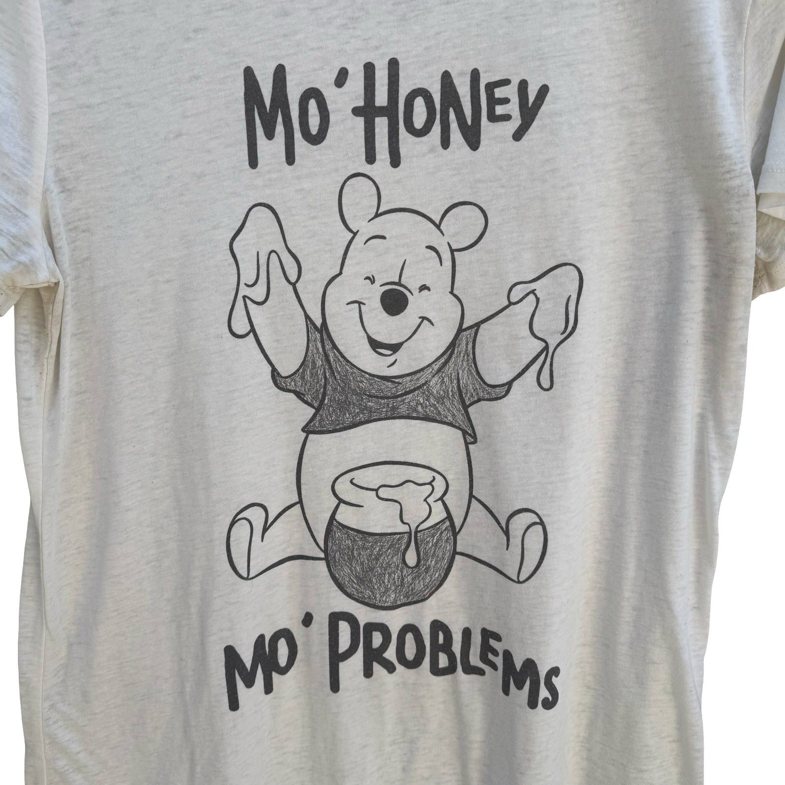 Disney Winnie the Pooh Mo Honey Mo Problems Graphic Burnout Shirt Hip Hop L