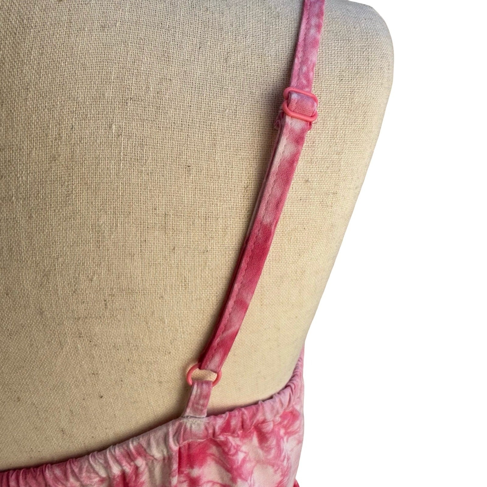 Cat & Jack Pink Tie Dye Maxi Dress Boho Beach Festival Airy Hippie Resortwear XL