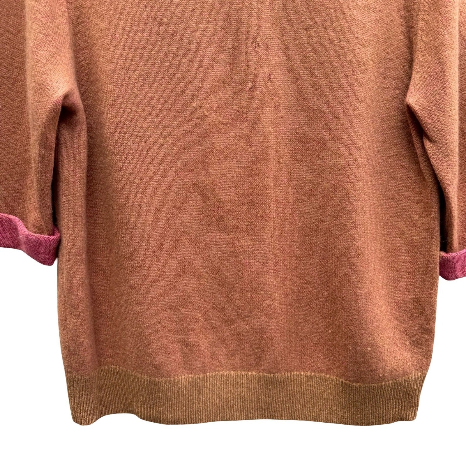 Acne Studios Cashmere Scandi Minimalist Quiet Luxury Contrast Cuffed Sweater L
