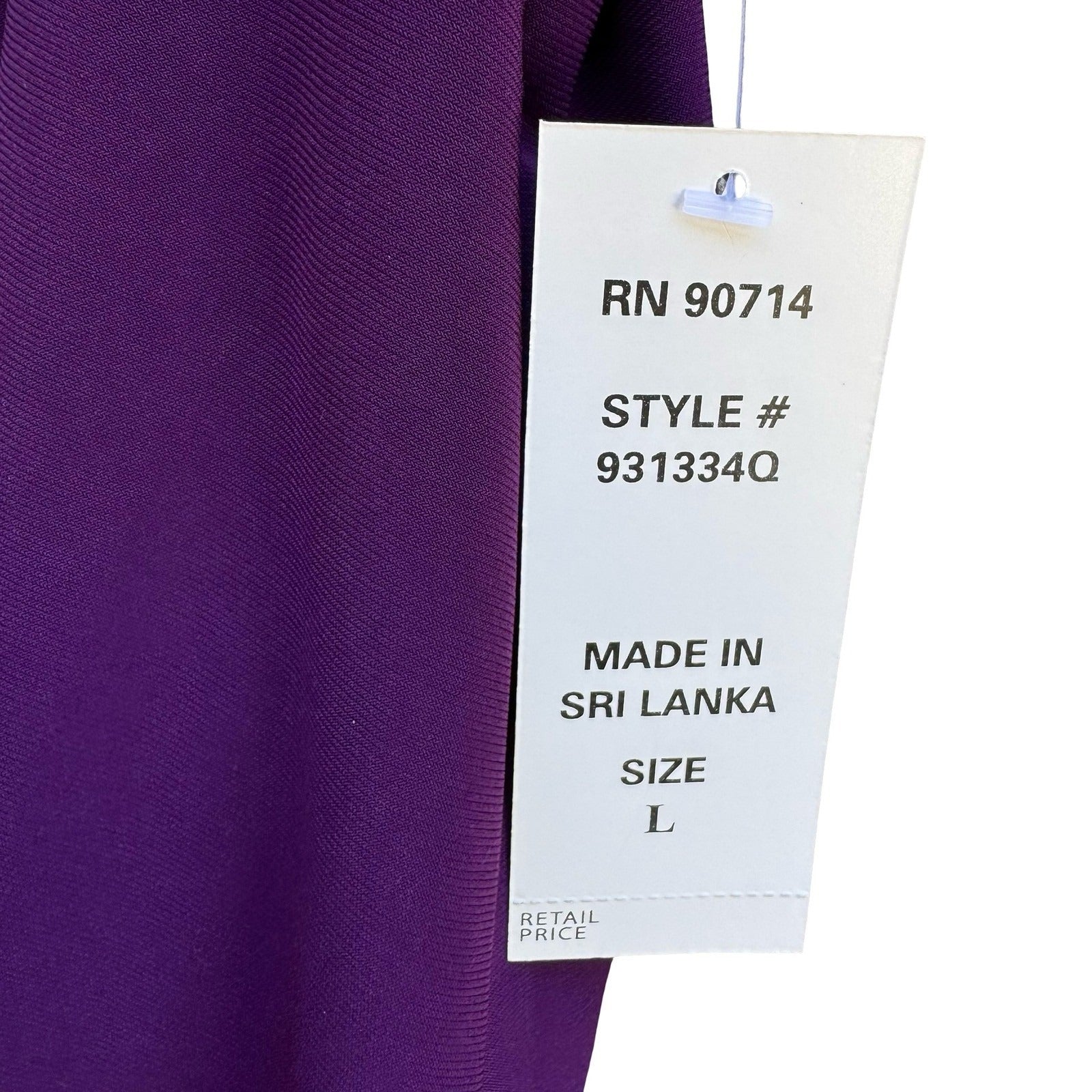 S Levine Cocktail Glam Party Tiered Rhinestone Sleeveless Blouse Purple L NEW
