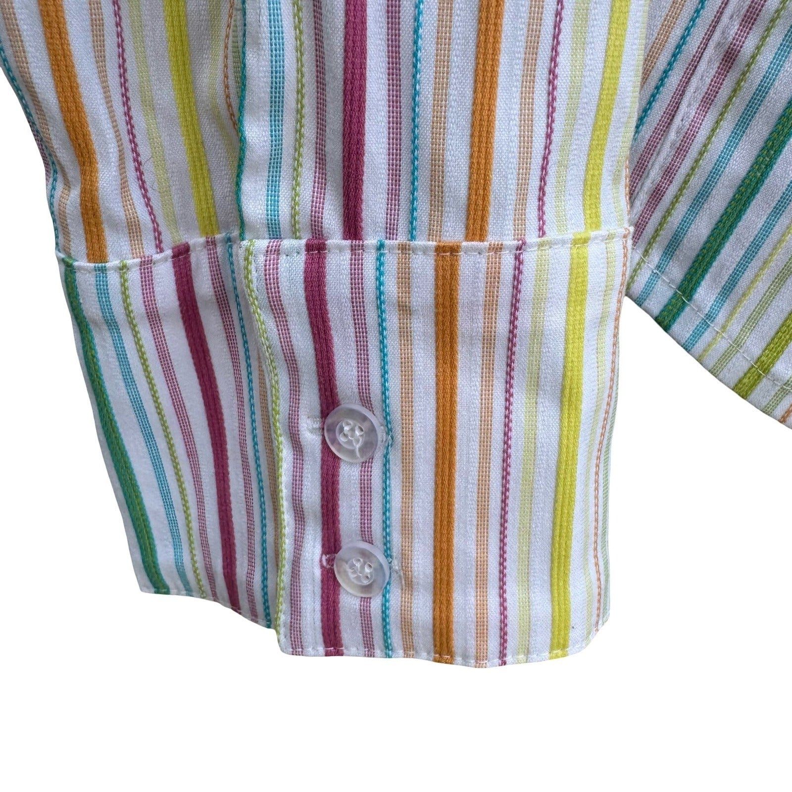 Fashion Instinct Womens Multicolor Striped Button Down Shirt KP-305 New Size M