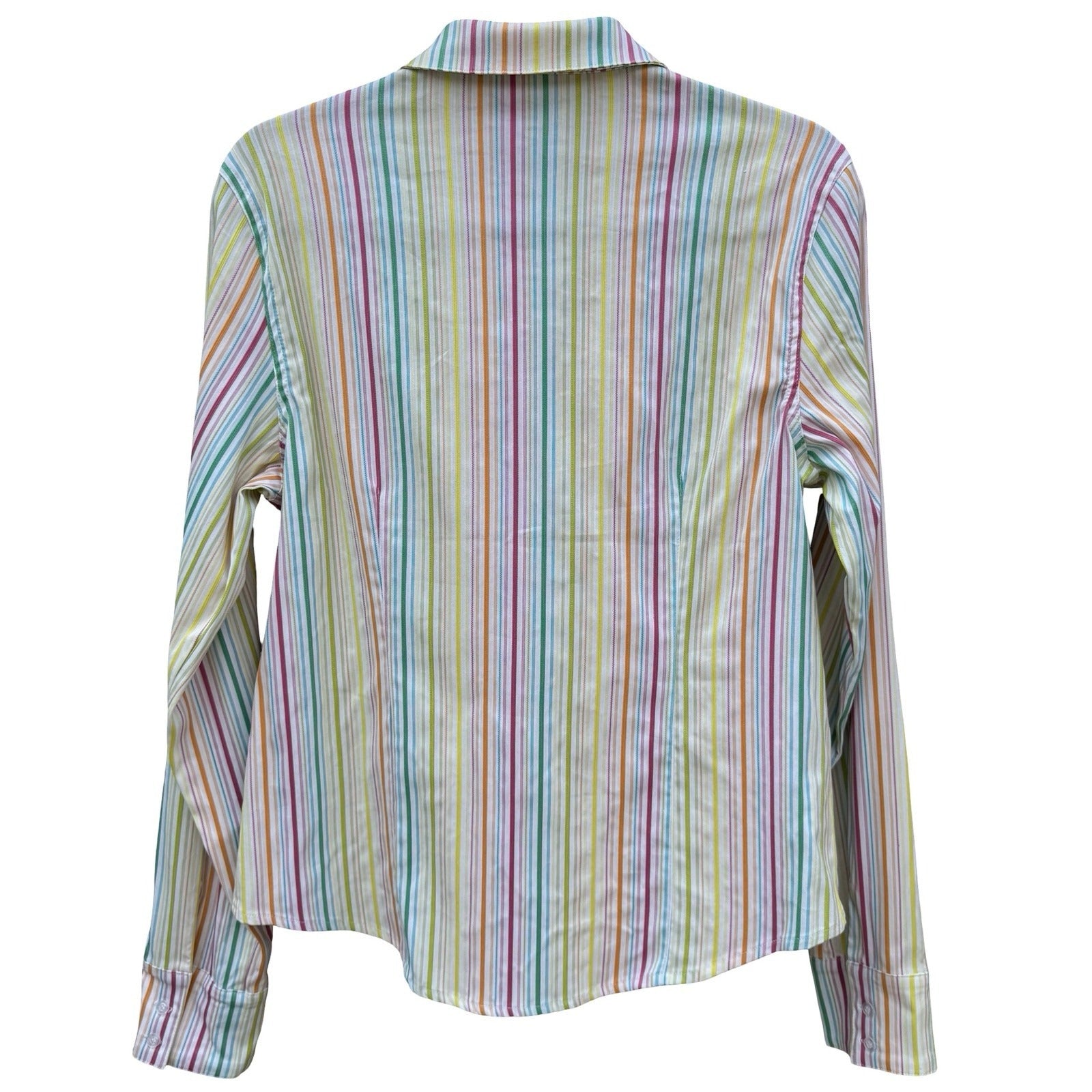Fashion Instinct Womens Multicolor Striped Button Down Shirt KP-305 New Size M