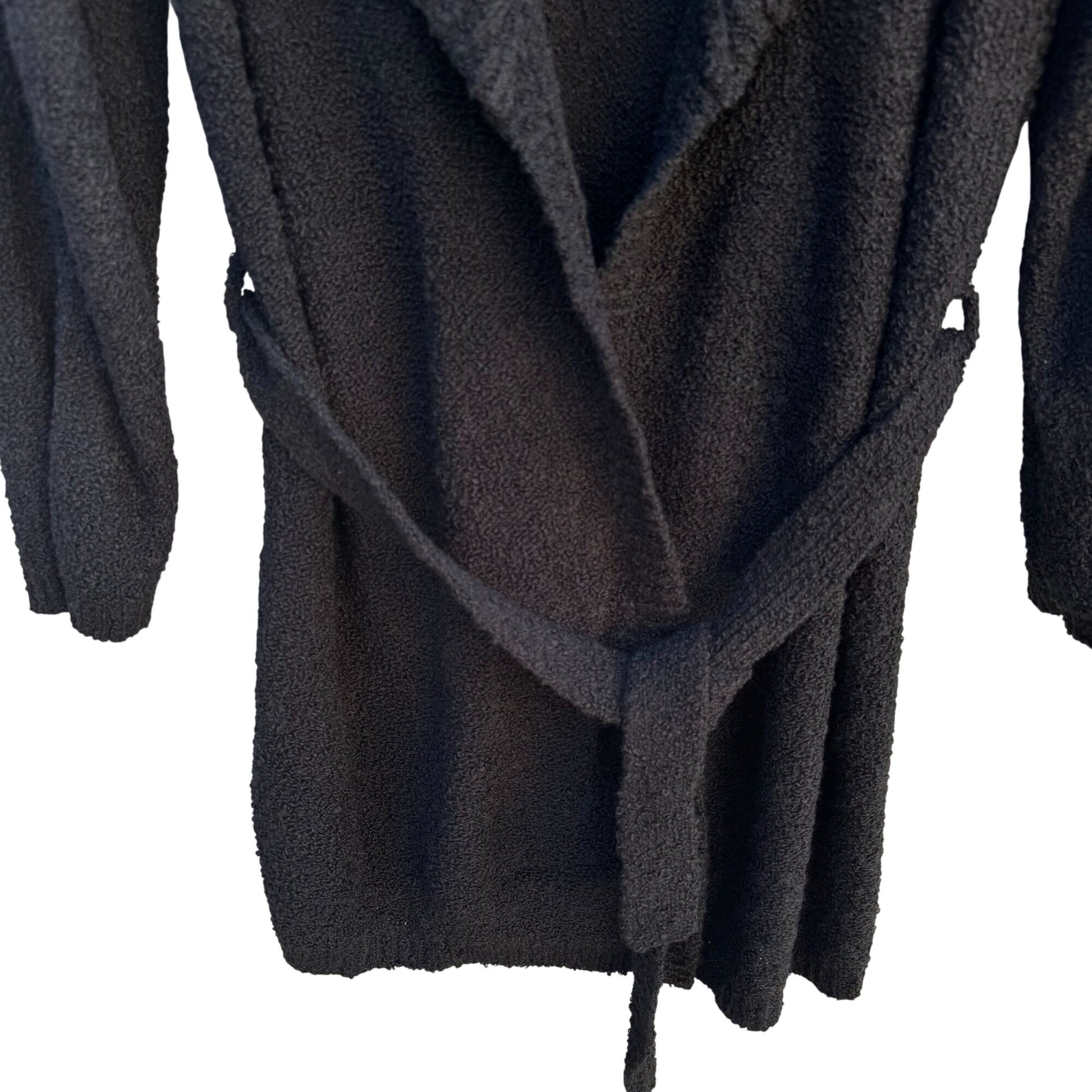 Cynthia Taylor Black Shawl Collar Belted Knit Long Sleeve Cardigan Sweater S