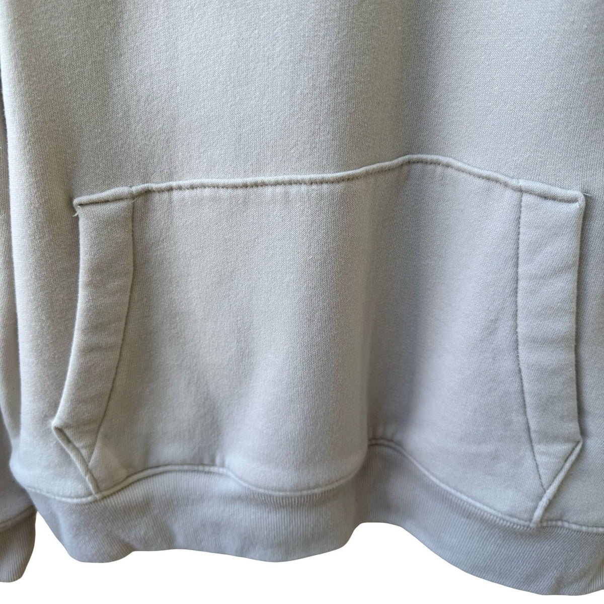 Abercrombie & Fitch Puff Print Embossed Logo Pullover Hoodie Cream Beige Mens M
