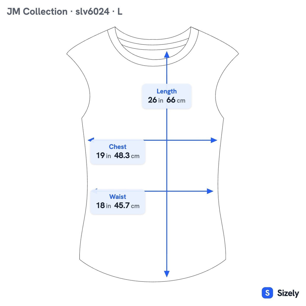 JM Collection Jacquard Split Neck Minimalist Sleeveless Blouse White Women L NEW