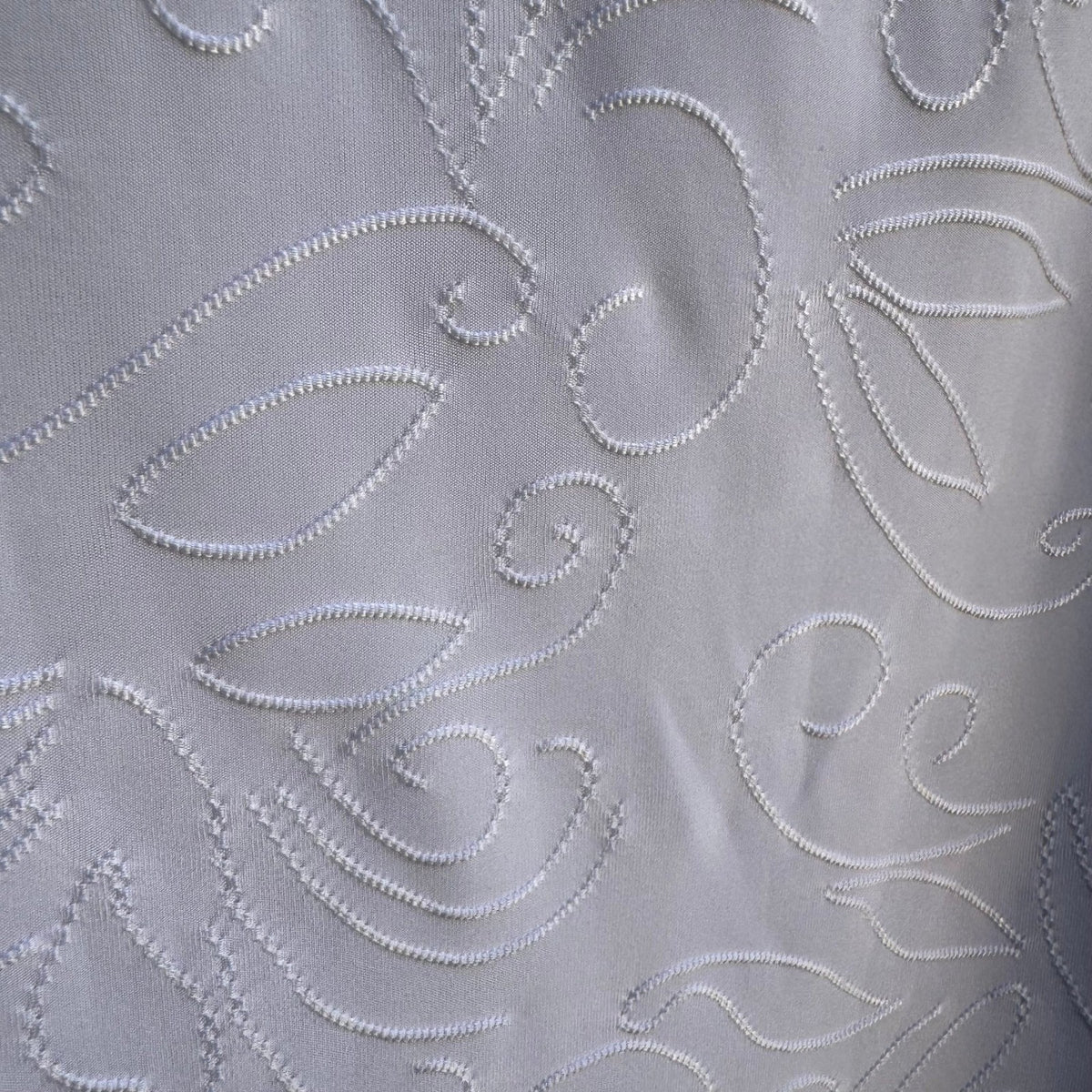 JM Collection Jacquard Split Neck Minimalist Sleeveless Blouse White Women L NEW