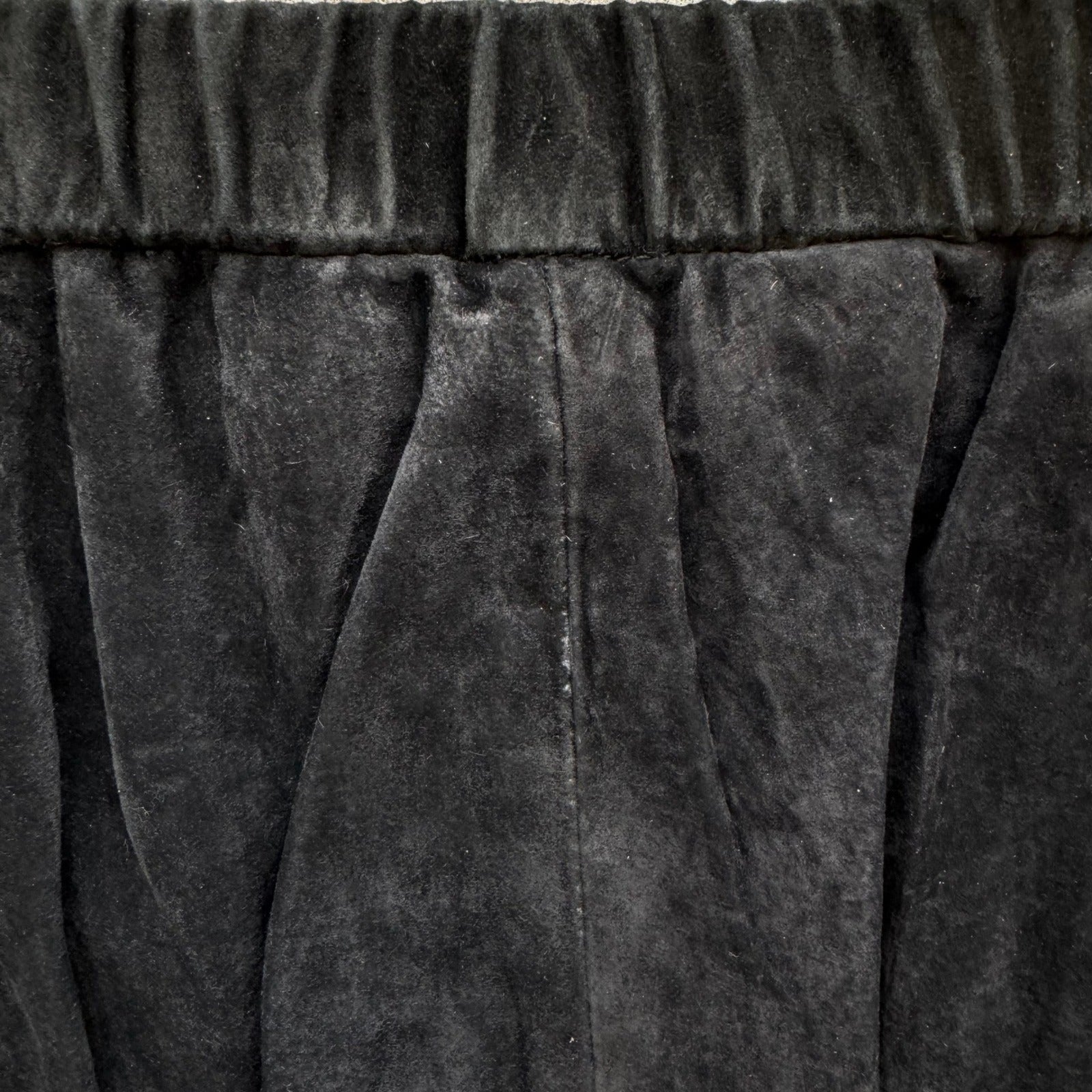 Terry Lewis Classic Luxuries Black Suede Leather Pants Petite 6P T4005-001 NEW