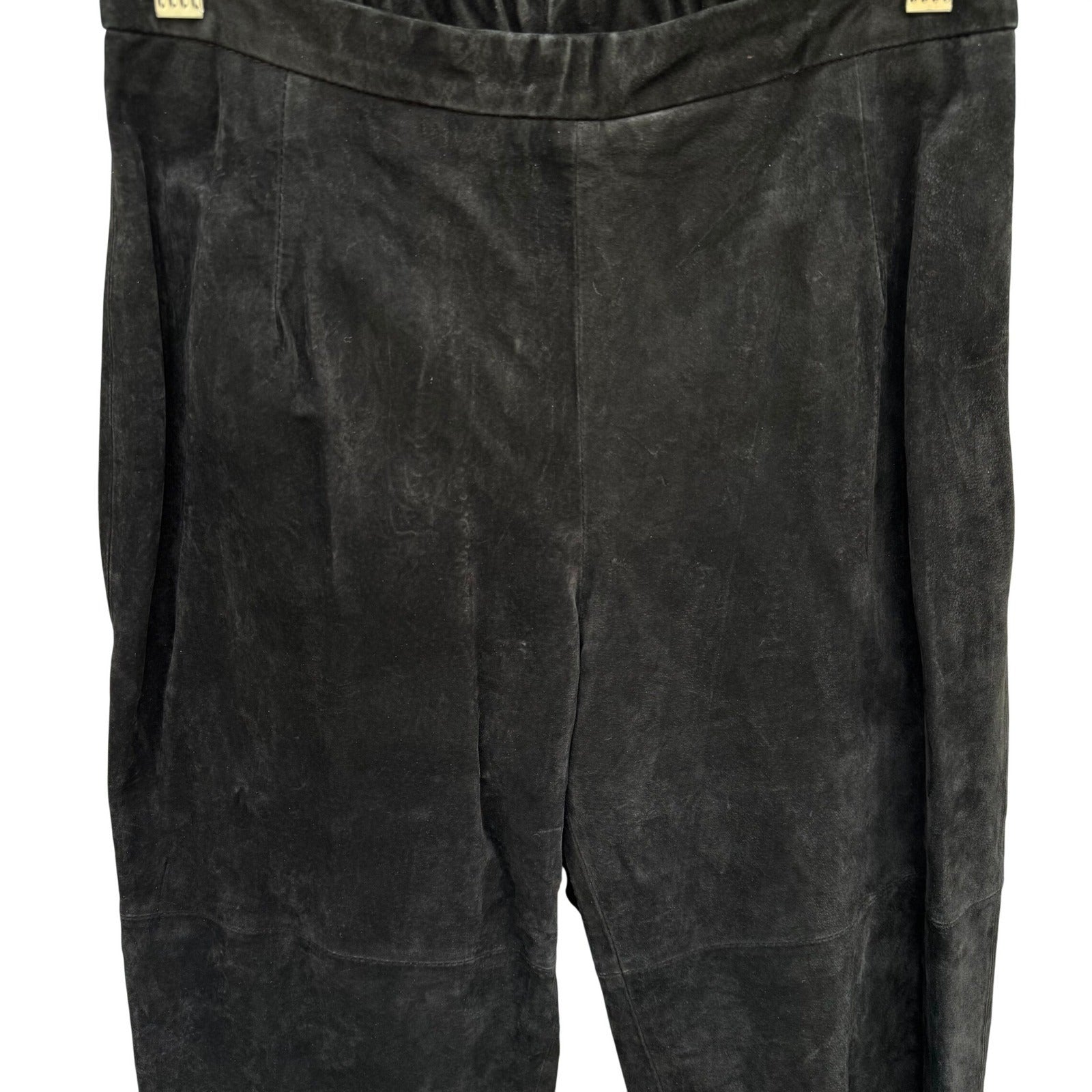 Terry Lewis Classic Luxuries Black Suede Leather Pants Petite 6P T4005-001 NEW