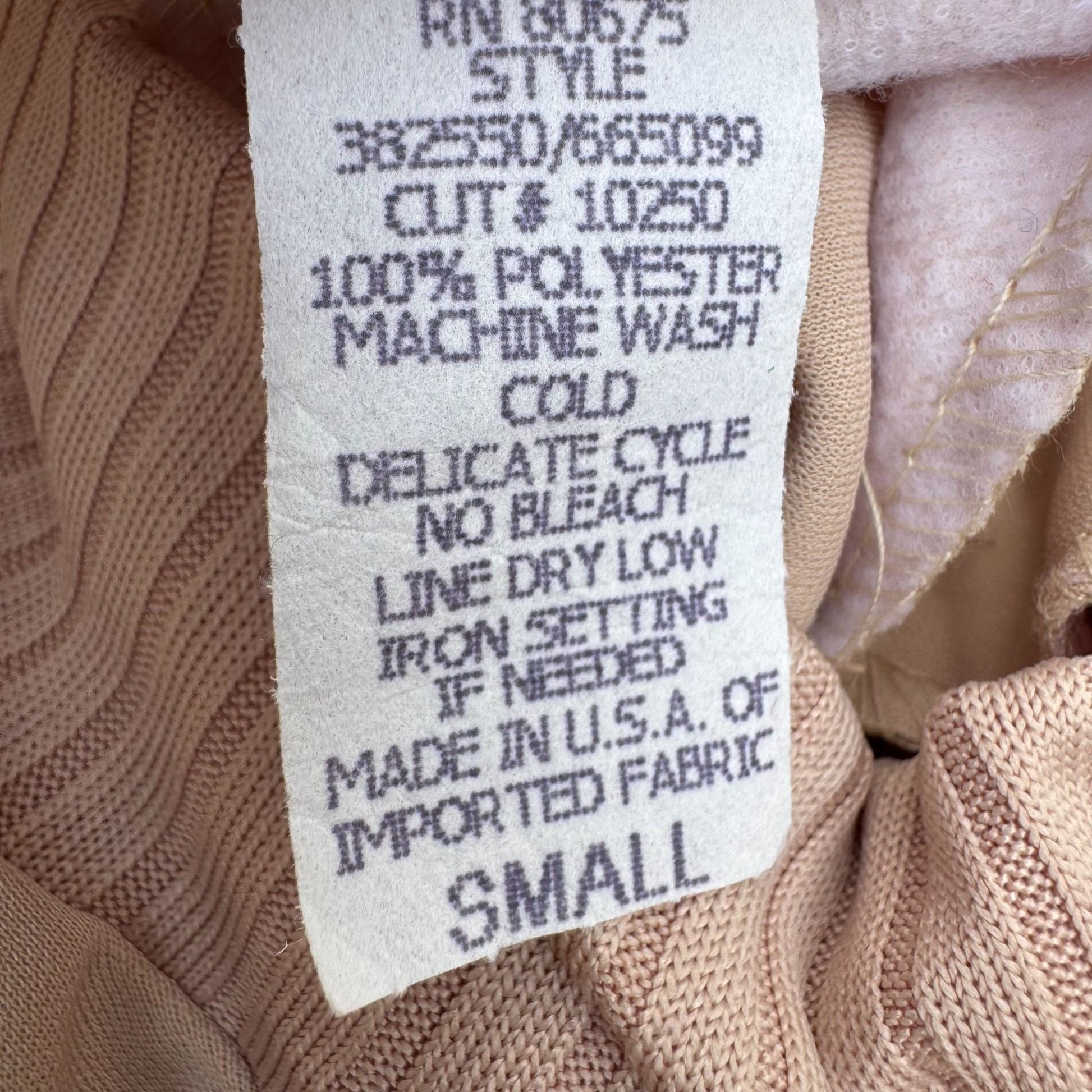 Kathy Levine Vintage 70s Pale Pink Ribbed Mock Neck Asymmetrical Hem Top Women S