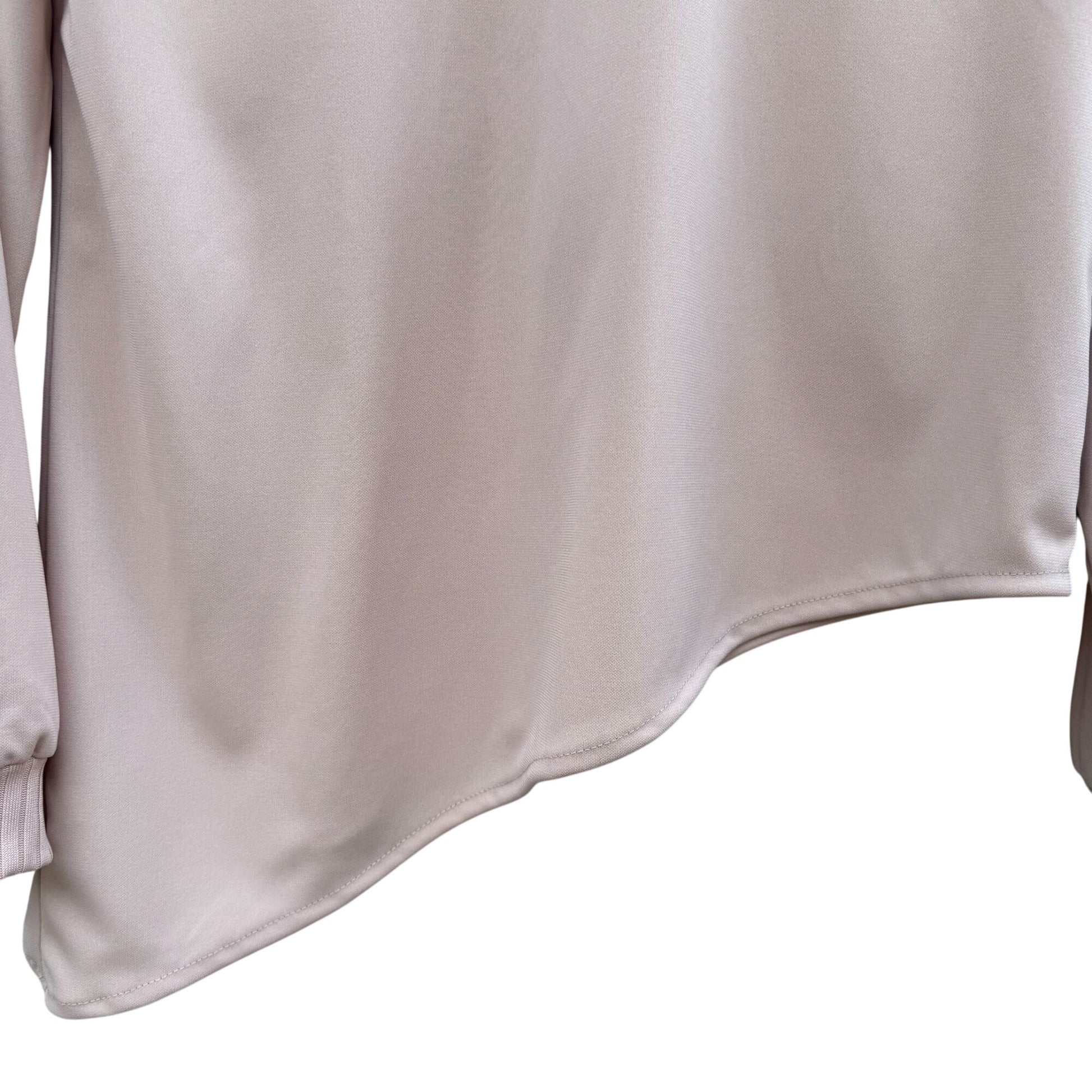Kathy Levine Vintage 70s Pale Pink Ribbed Mock Neck Asymmetrical Hem Top Women S