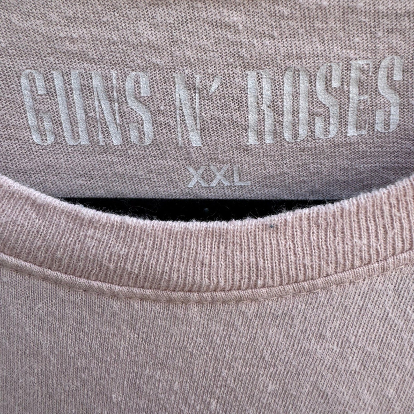 Guns N Roses Pink Rose Pistols Graphic T-Shirt XXL Rock Band Tee Pastel Goth GNR
