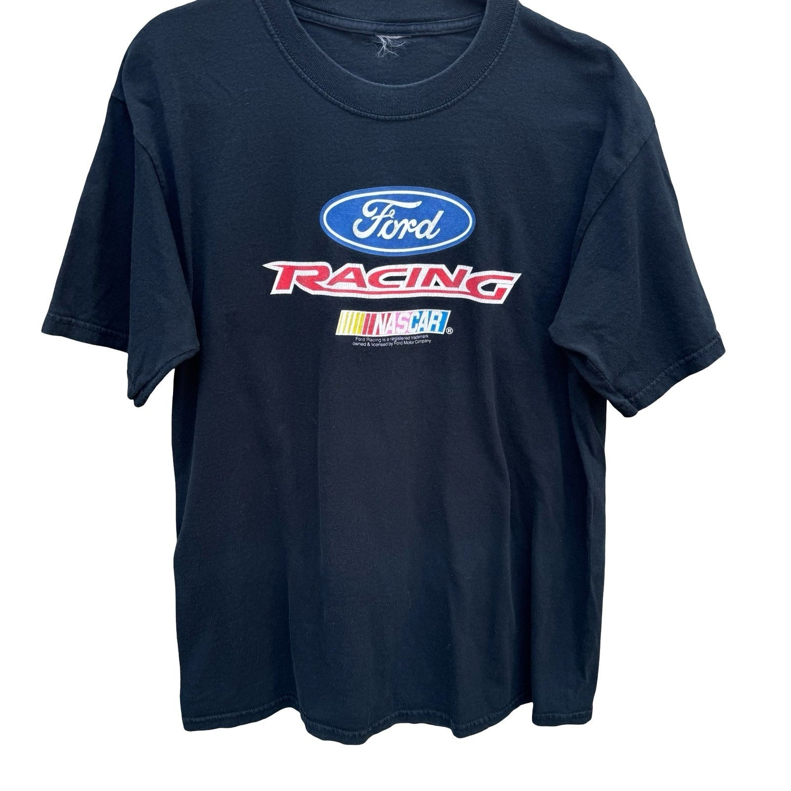 Ford Racing NASCAR Graphic Shirt Black Trackside Mens L Automotive Car Moto