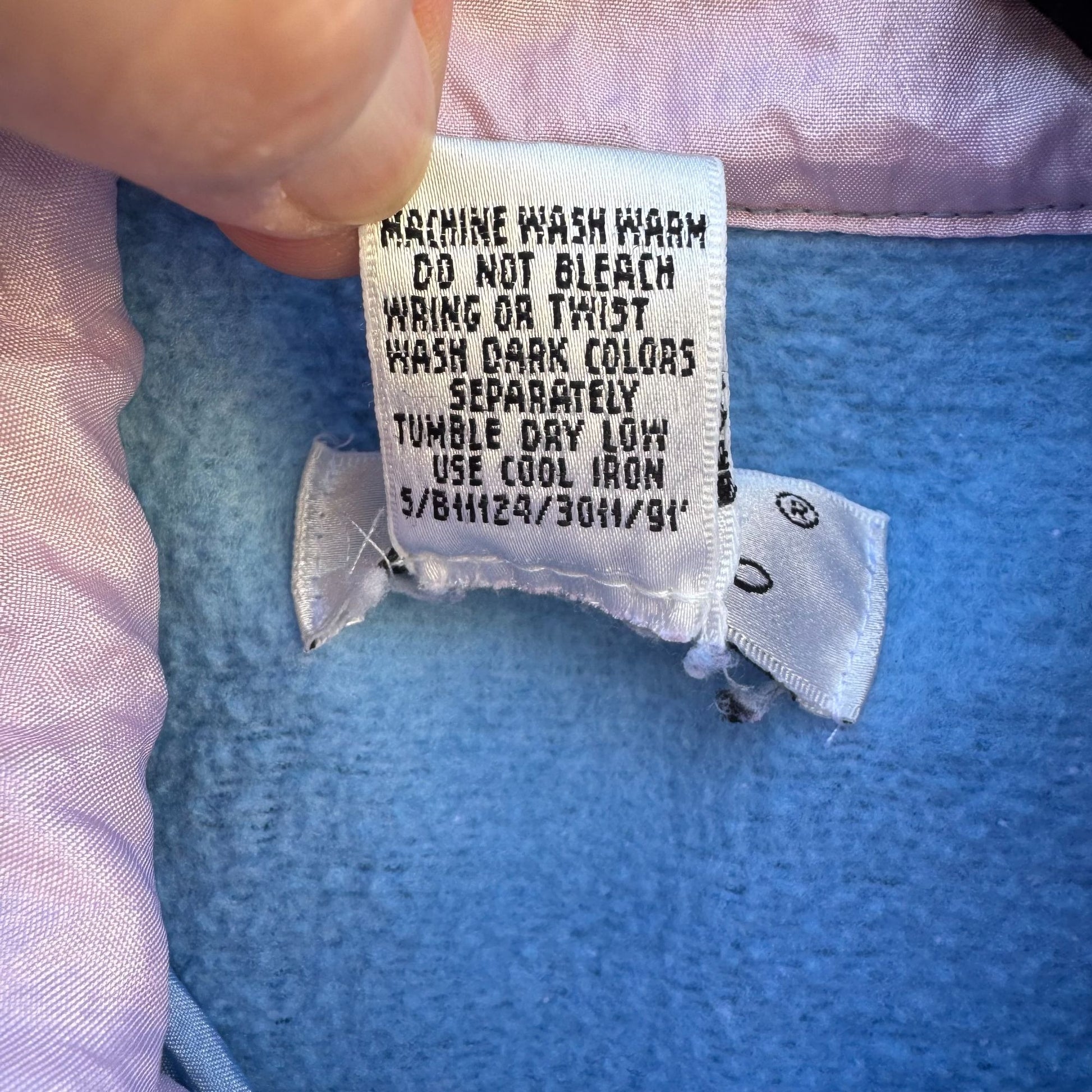 Bocoo Vintage 80s Womens Fleece Nylon Pastel Blue Pink Top Joggers Tracksuit Set