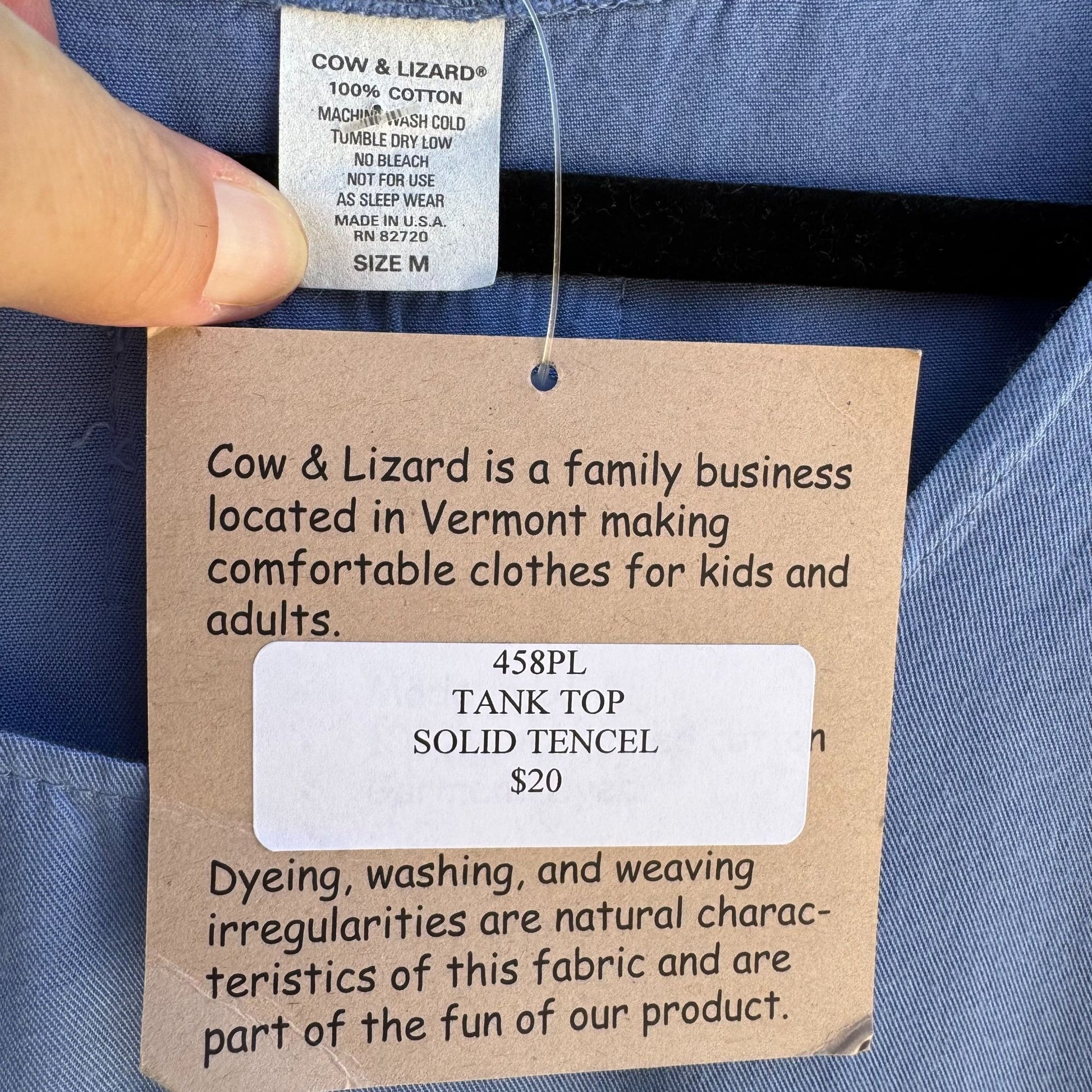 Cow & Lizard Womens Sleeveless Blue Ruffled Hem Cotton Tensil Tank Top Shirt M