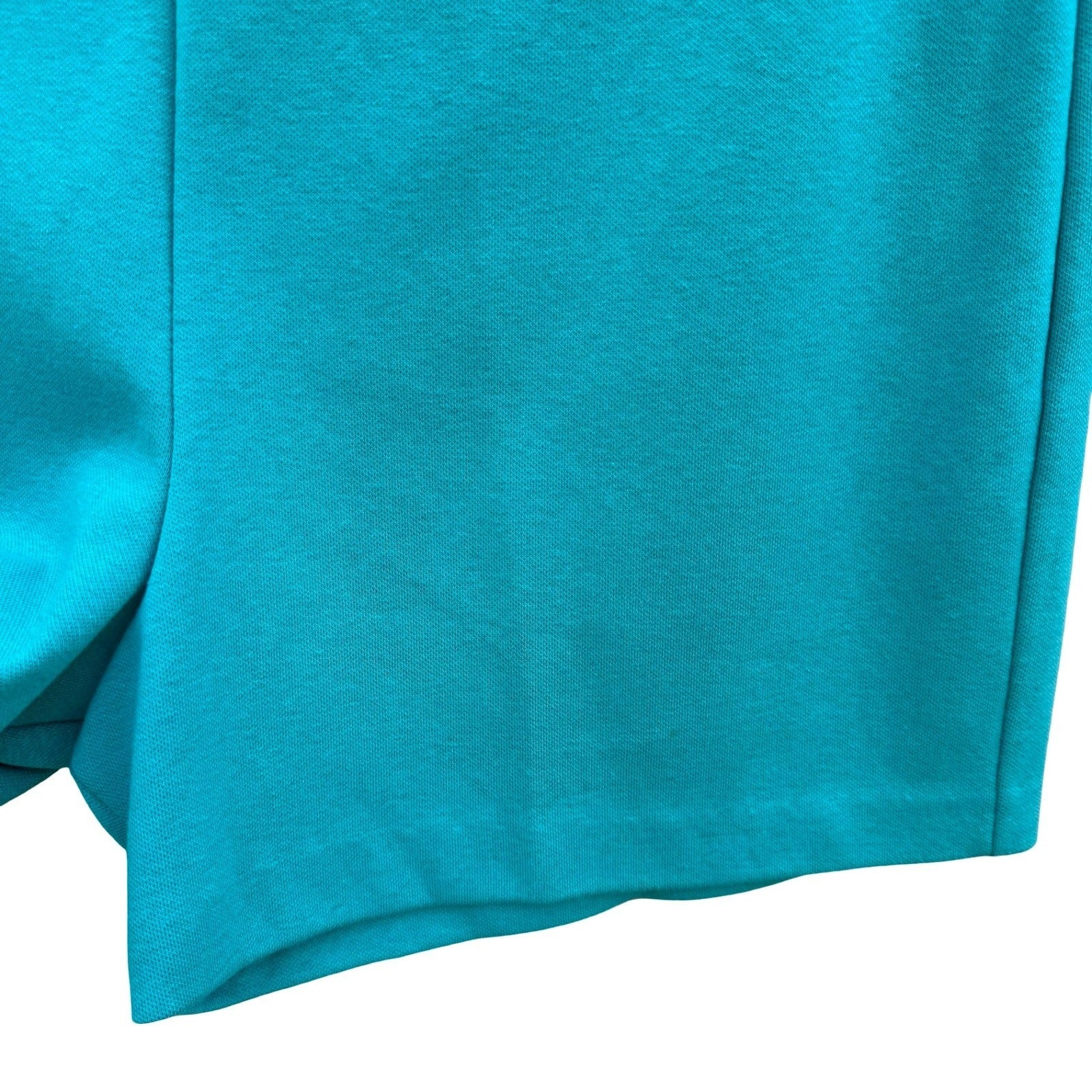Jantzen Vintage 70s 80s Teal High Waisted Knit Retro Gym Shorts USA 14 Beach Mod