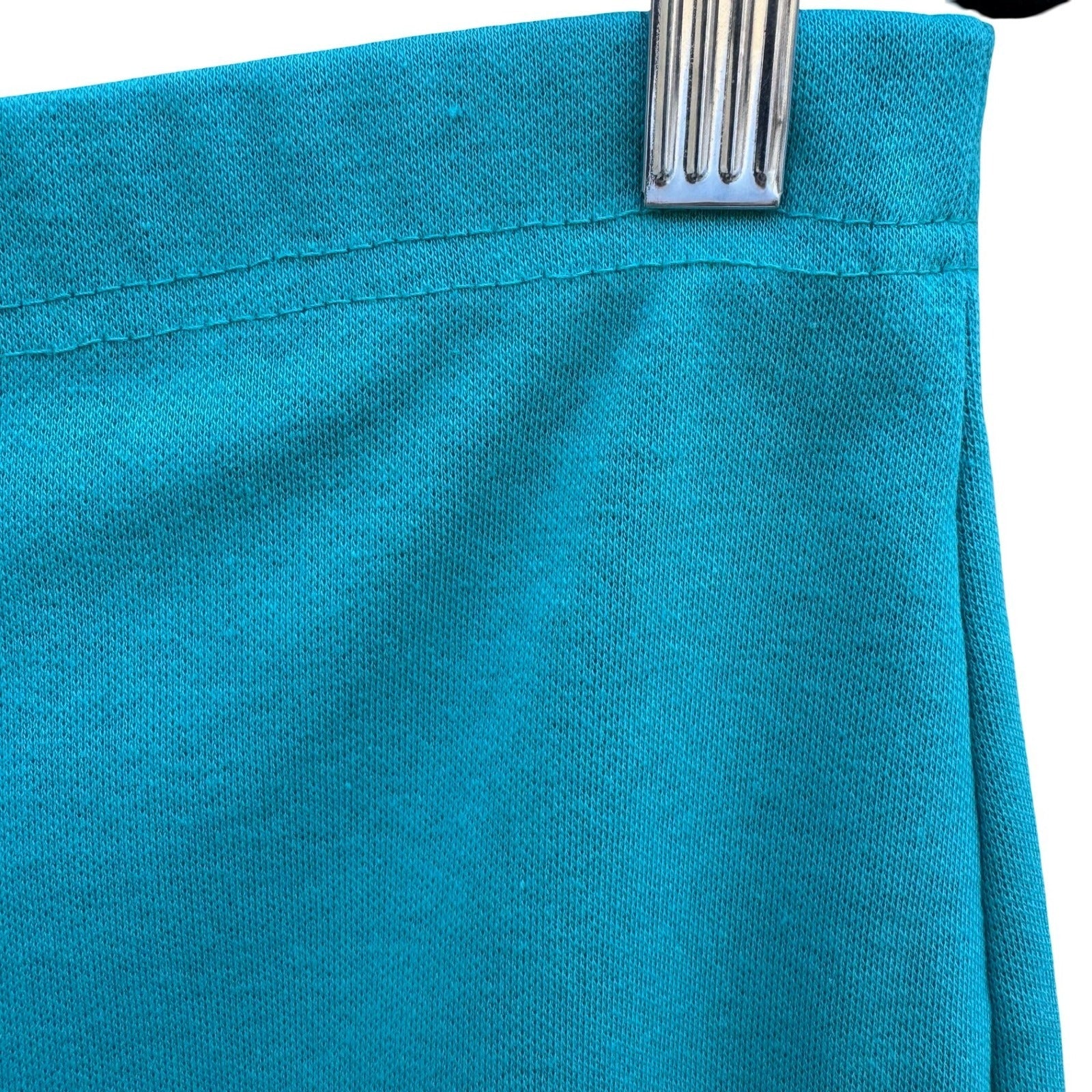 Jantzen Vintage 70s 80s Teal High Waisted Knit Retro Gym Shorts USA 14 Beach Mod